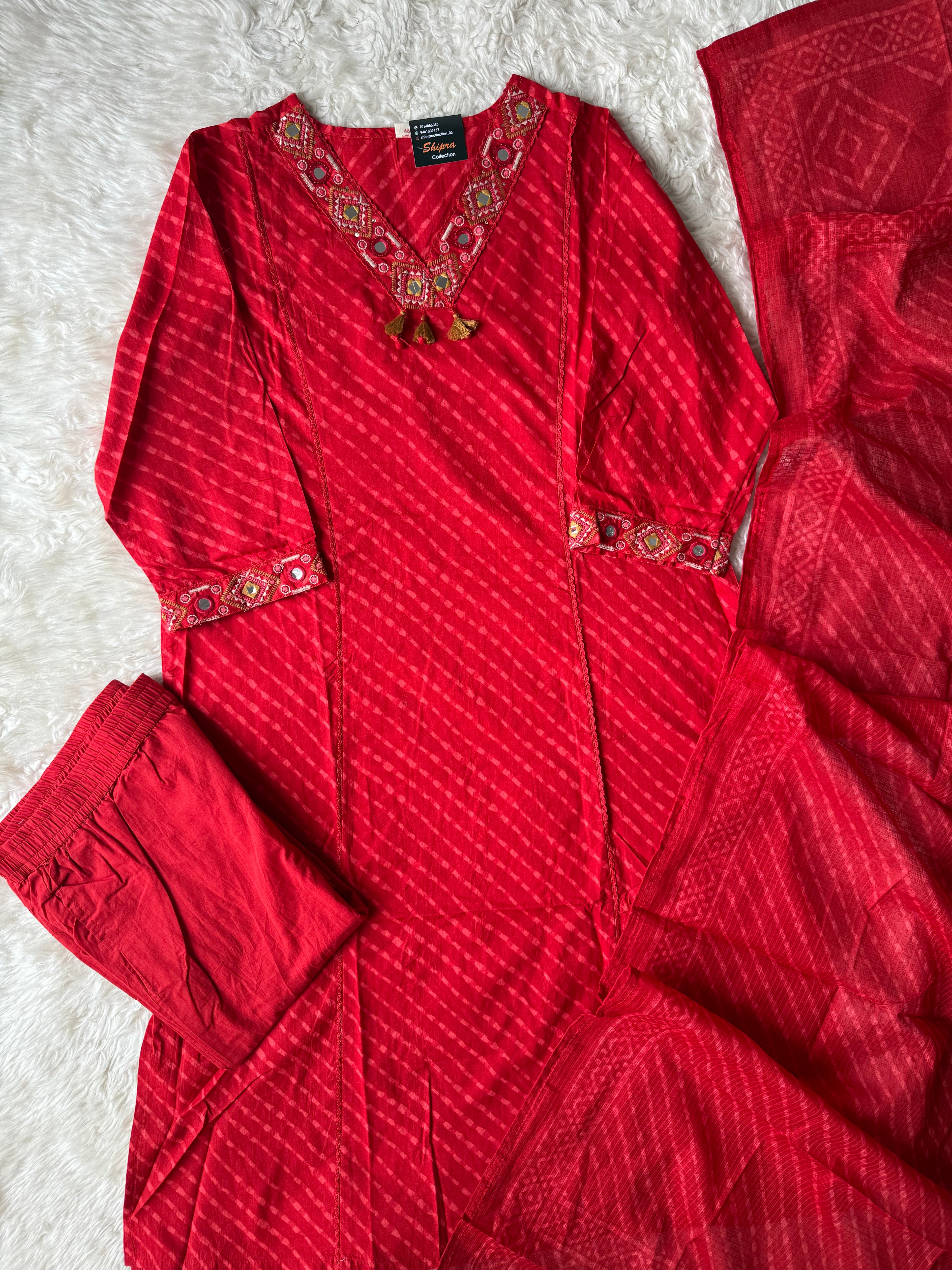 Premium Cotton Lehariya Set