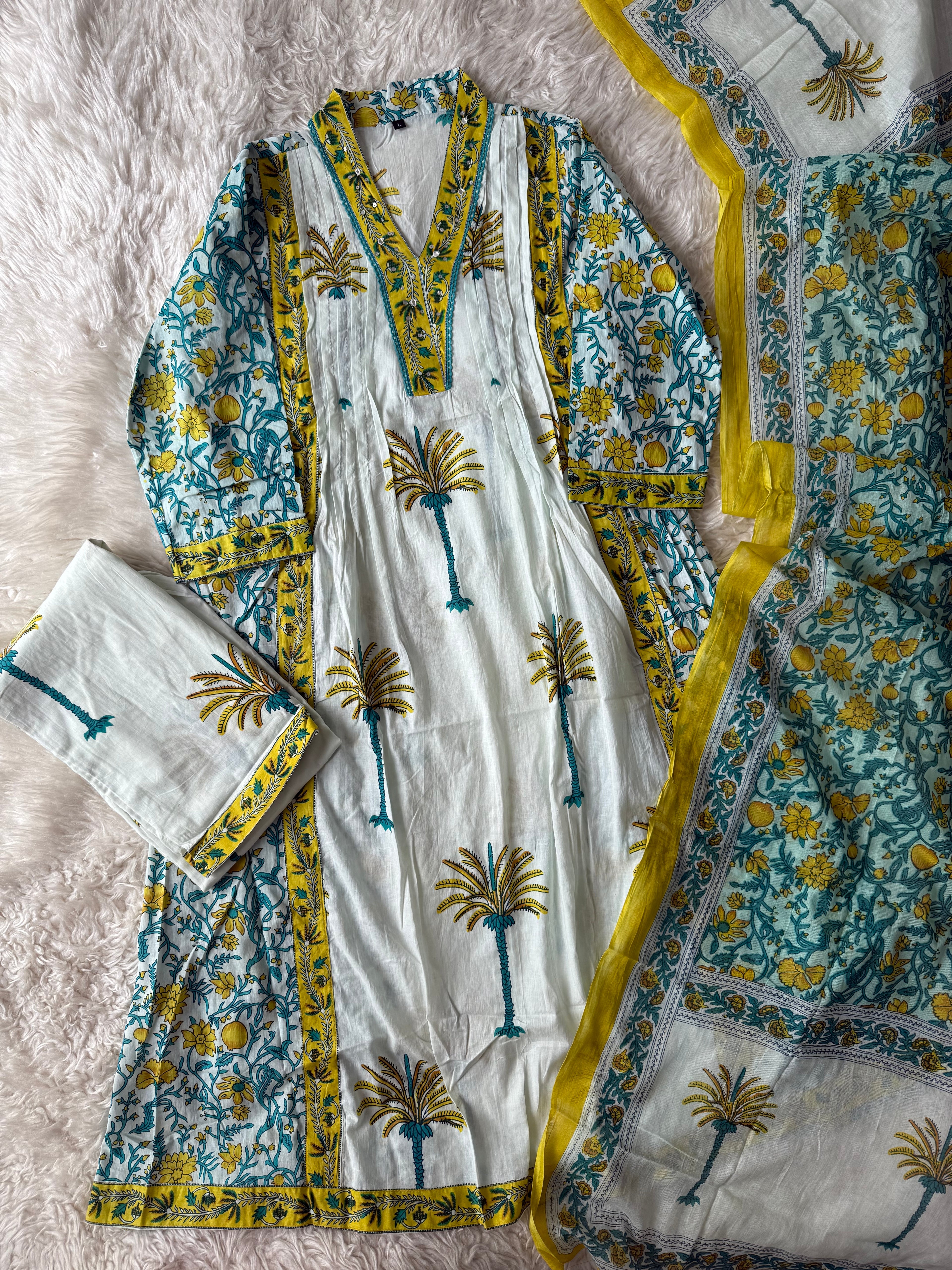 Budget Friendly Flare Kurti Pant Dupatta Set