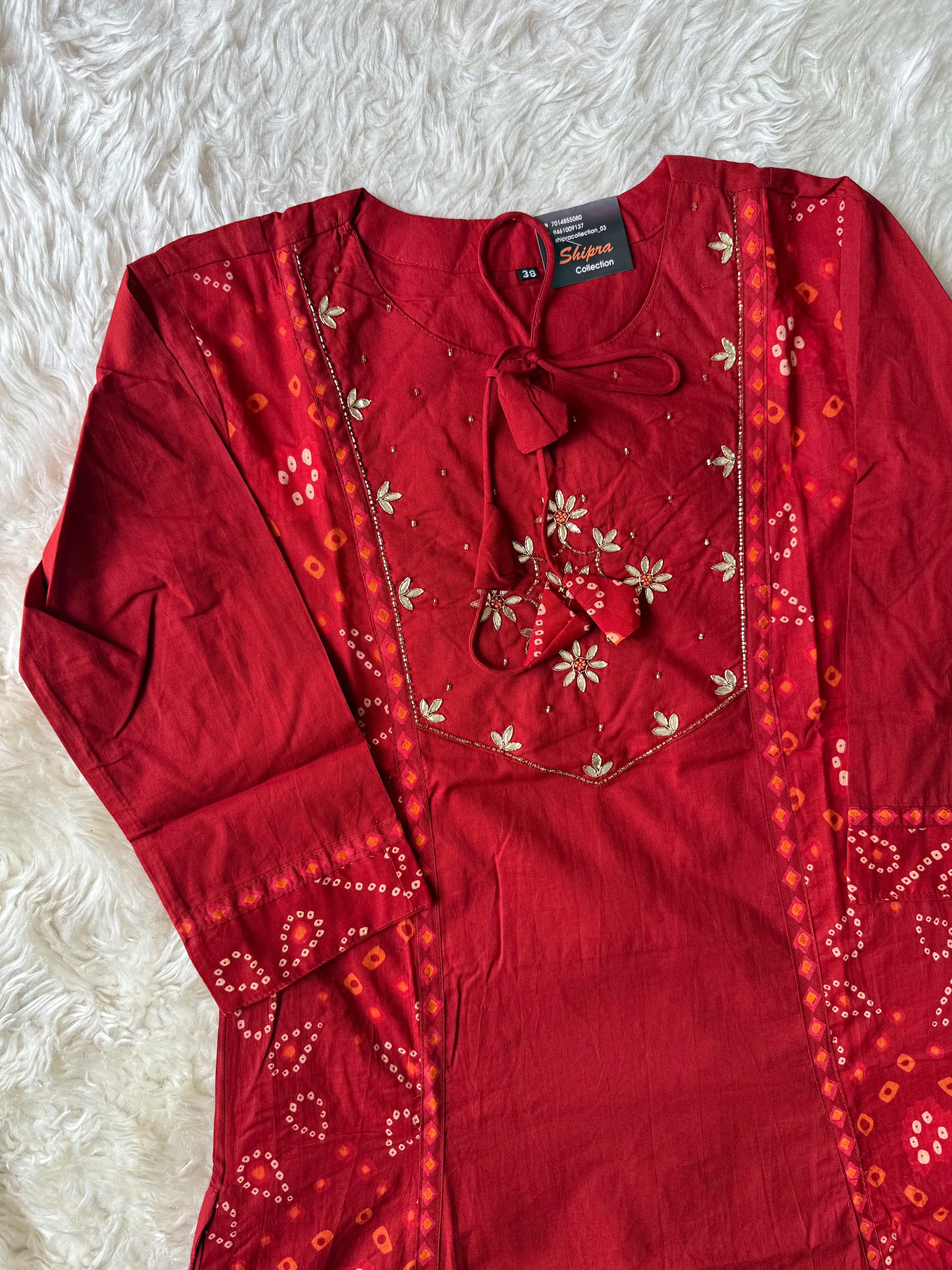 Premium Cotton Bandhani Set