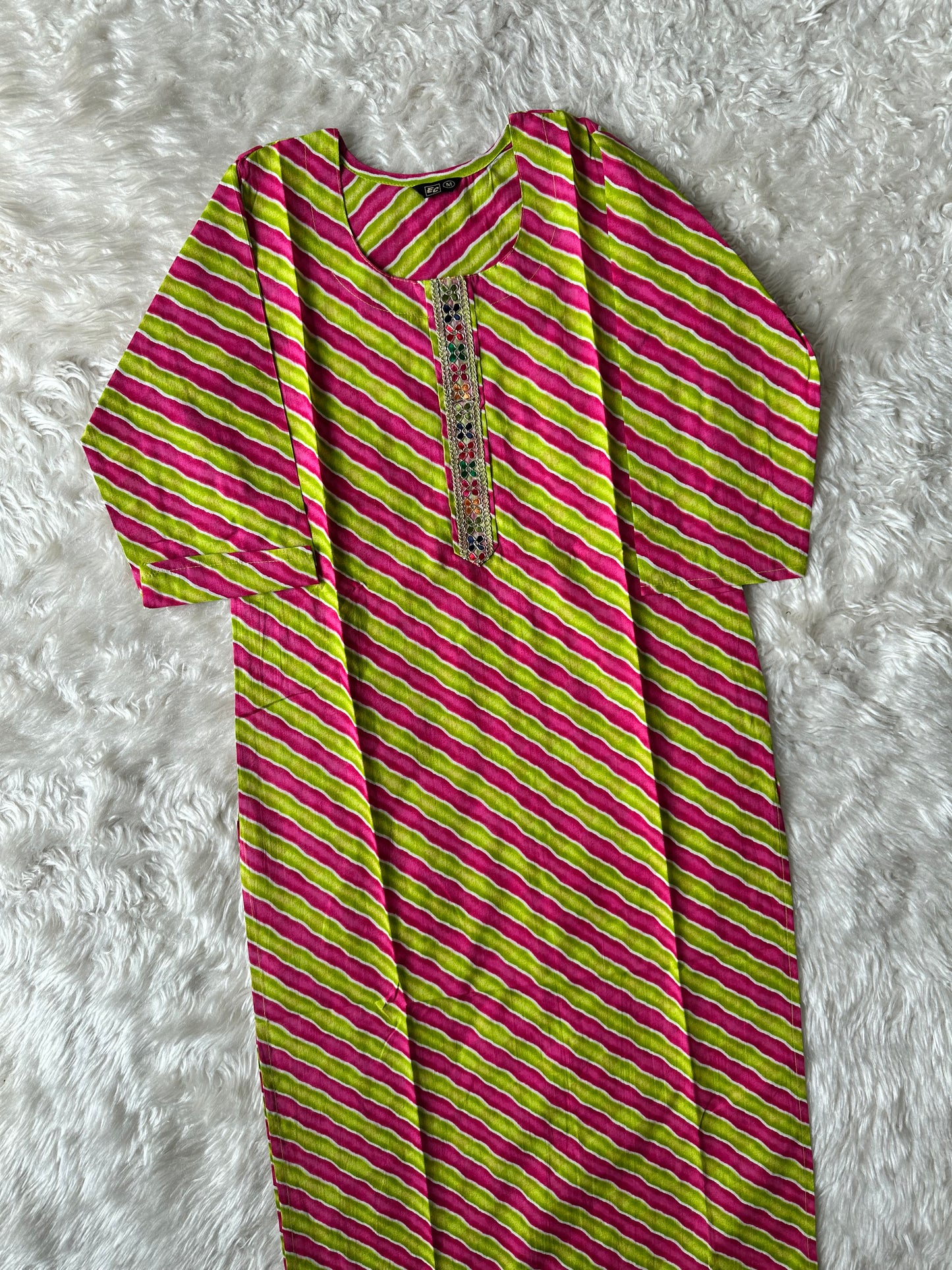 Cotton Lehariya Kurti