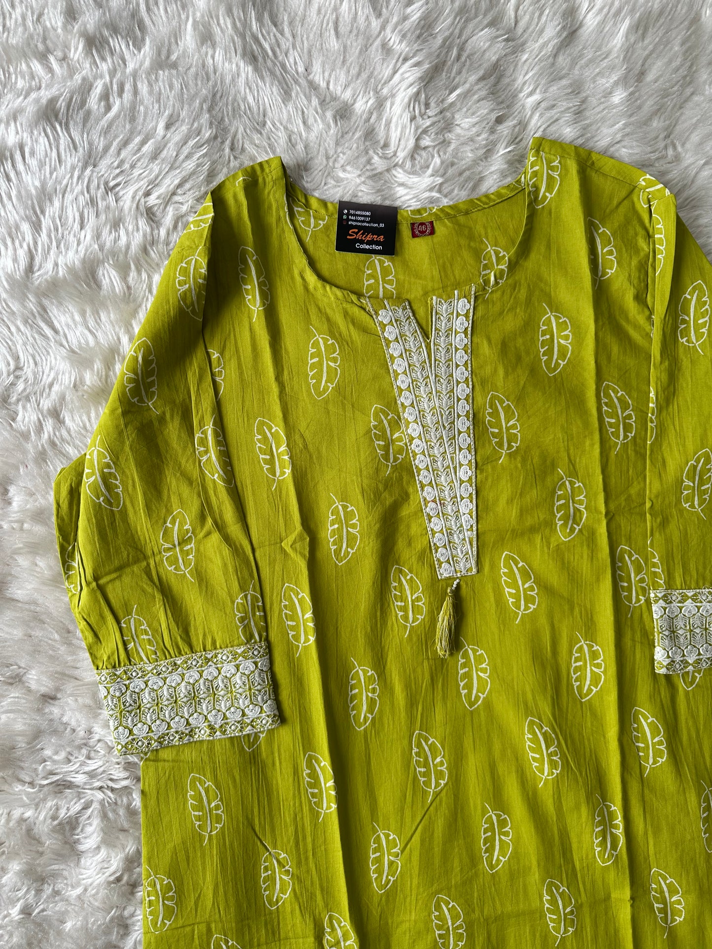 Pure Cotton Kurti Pant Dupatta Set