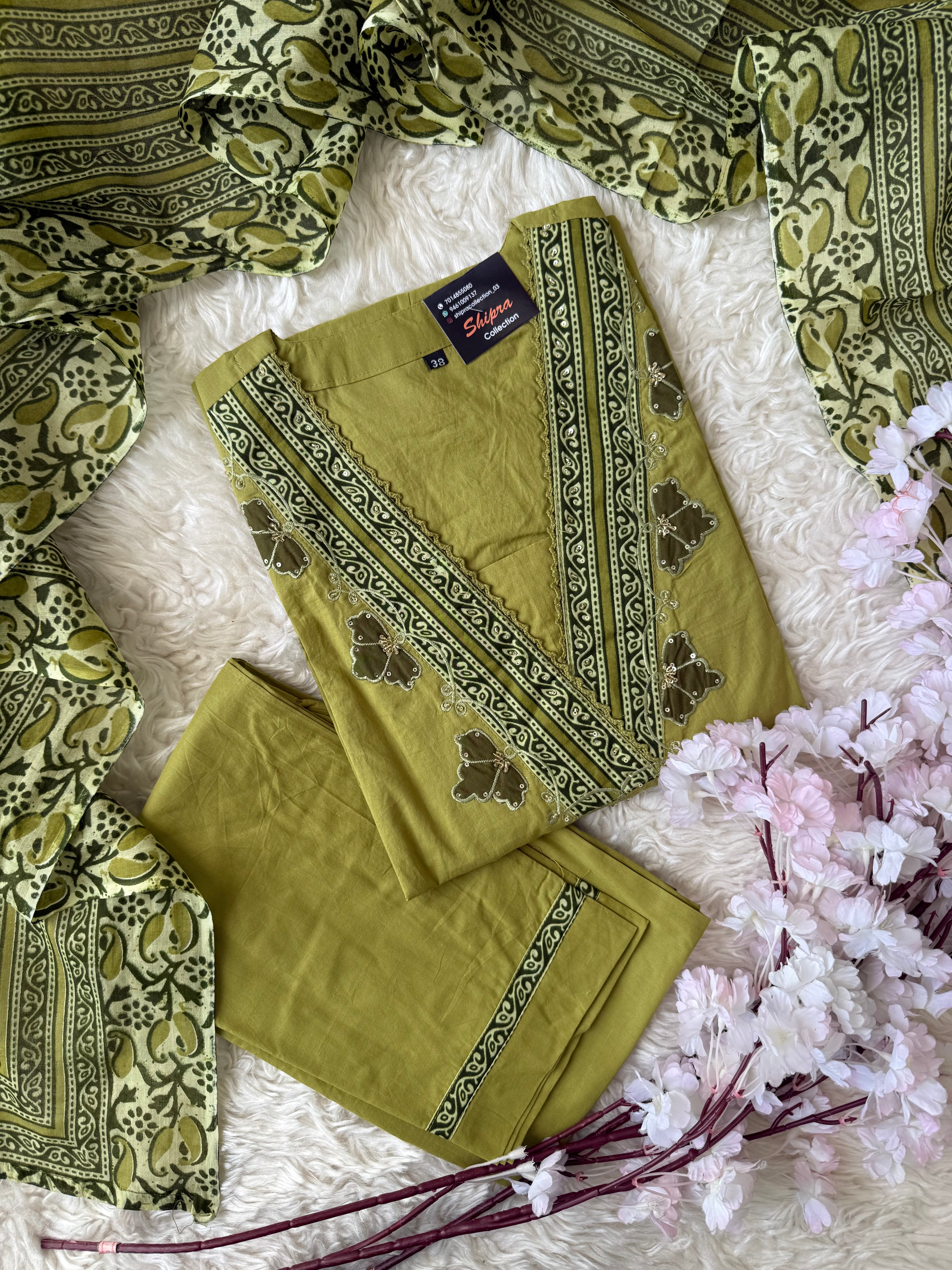 Premium Cotton Kurti Pant Dupatta Set