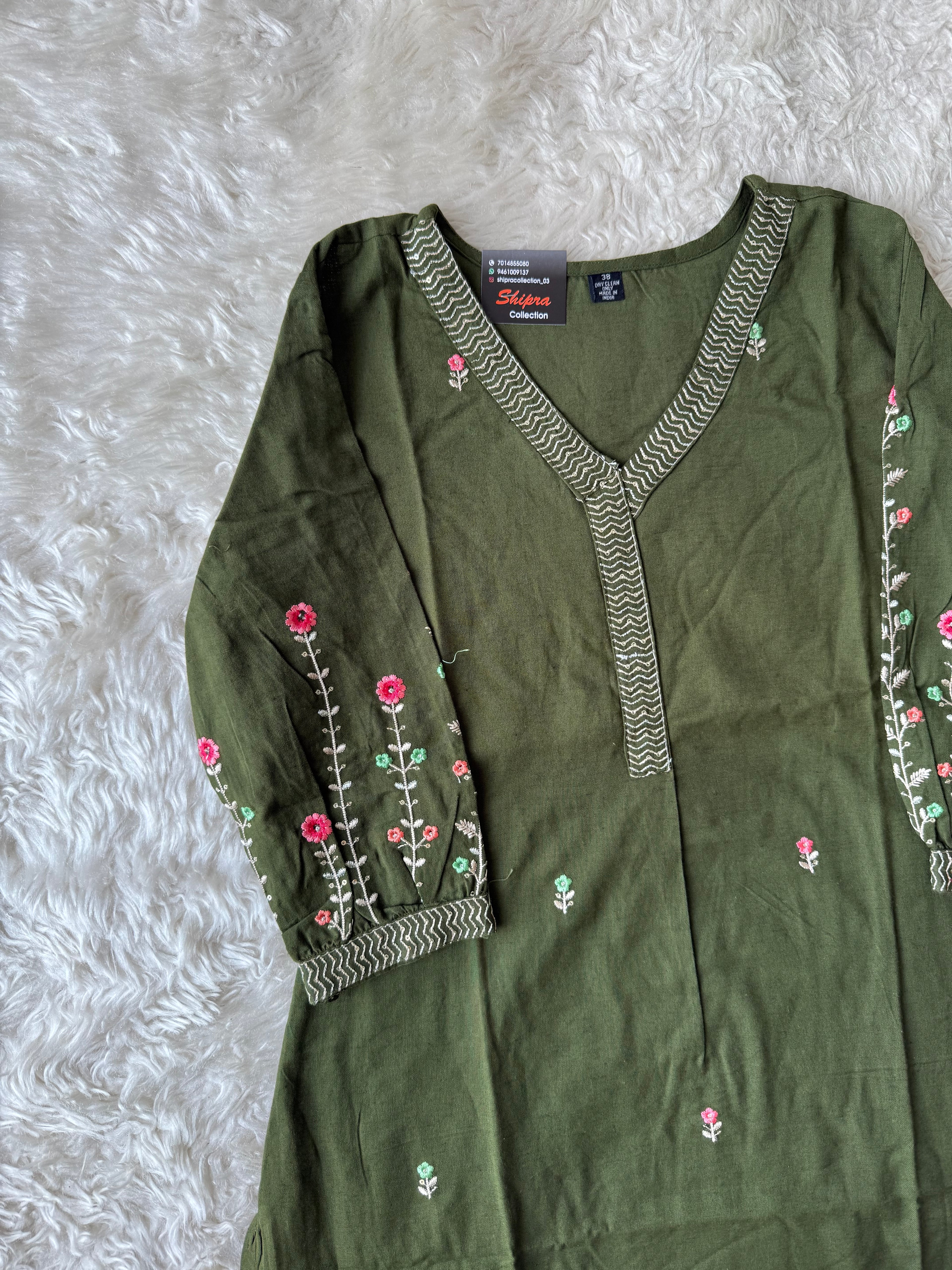 Khadi Cotton Kurti Pant Set