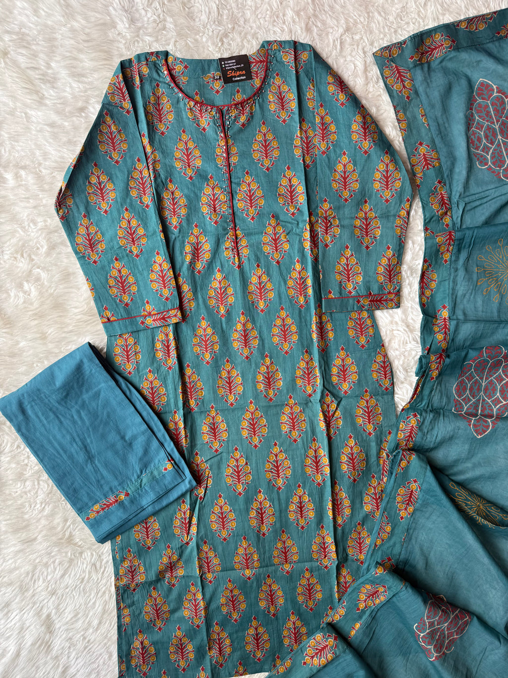 Premium Cotton Kurti Pant Dupatta Set