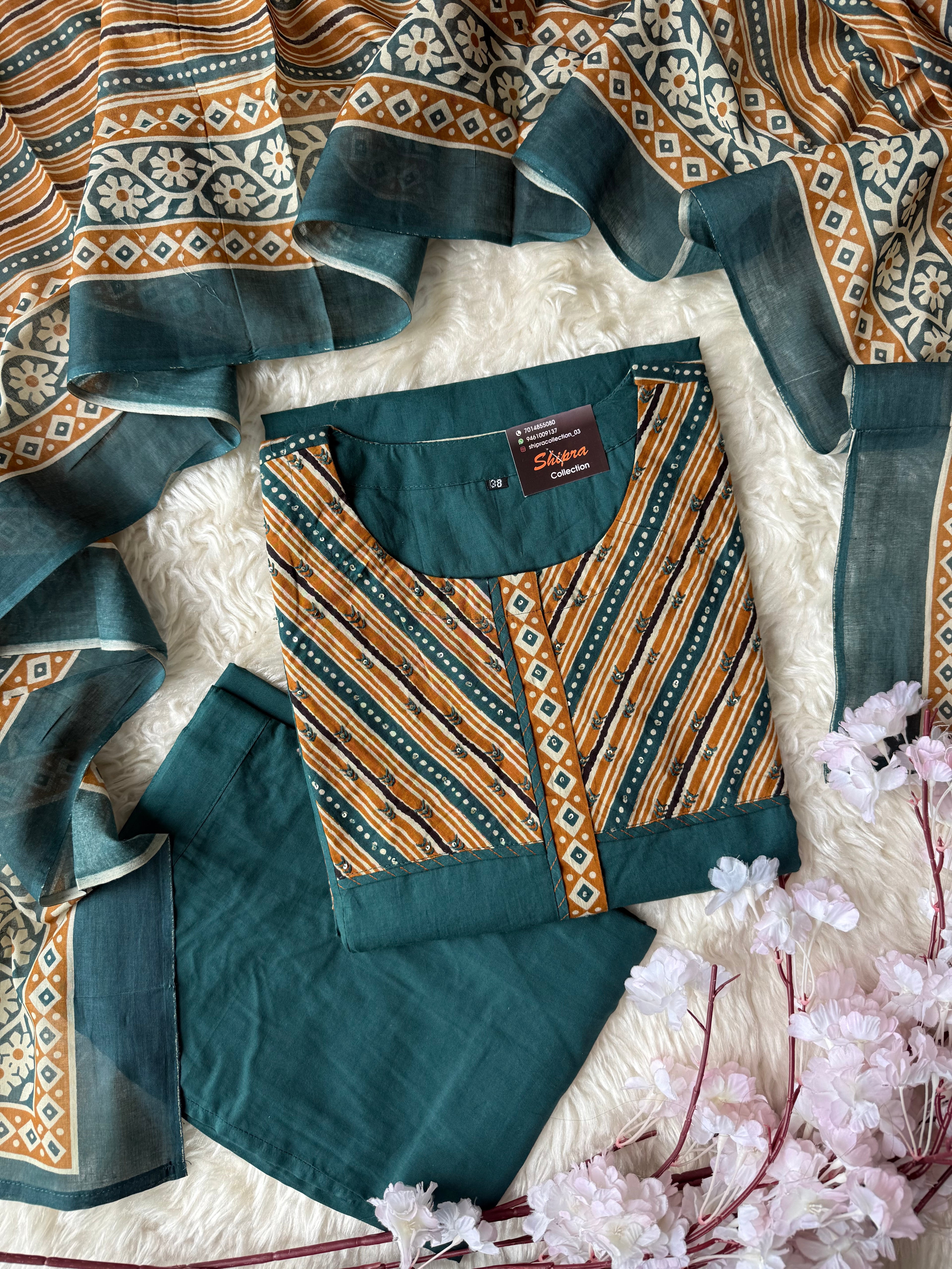 Premium Cotton Kurti Pant Dupatta Set