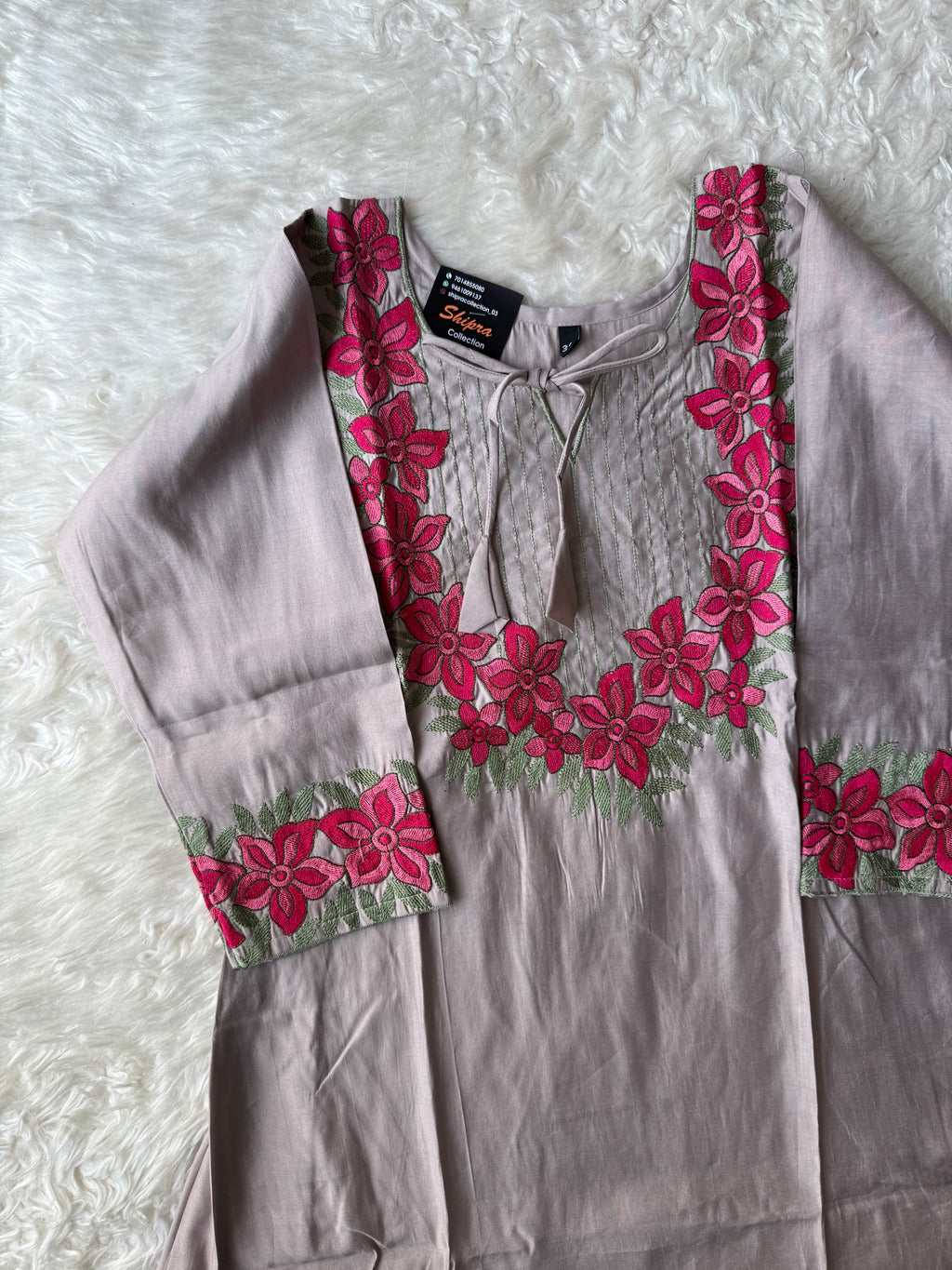 Pure Muslin Silk Kurti Plazo Set