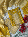 Breathable Cotton Kurti Pant Cotton Dupatta Set