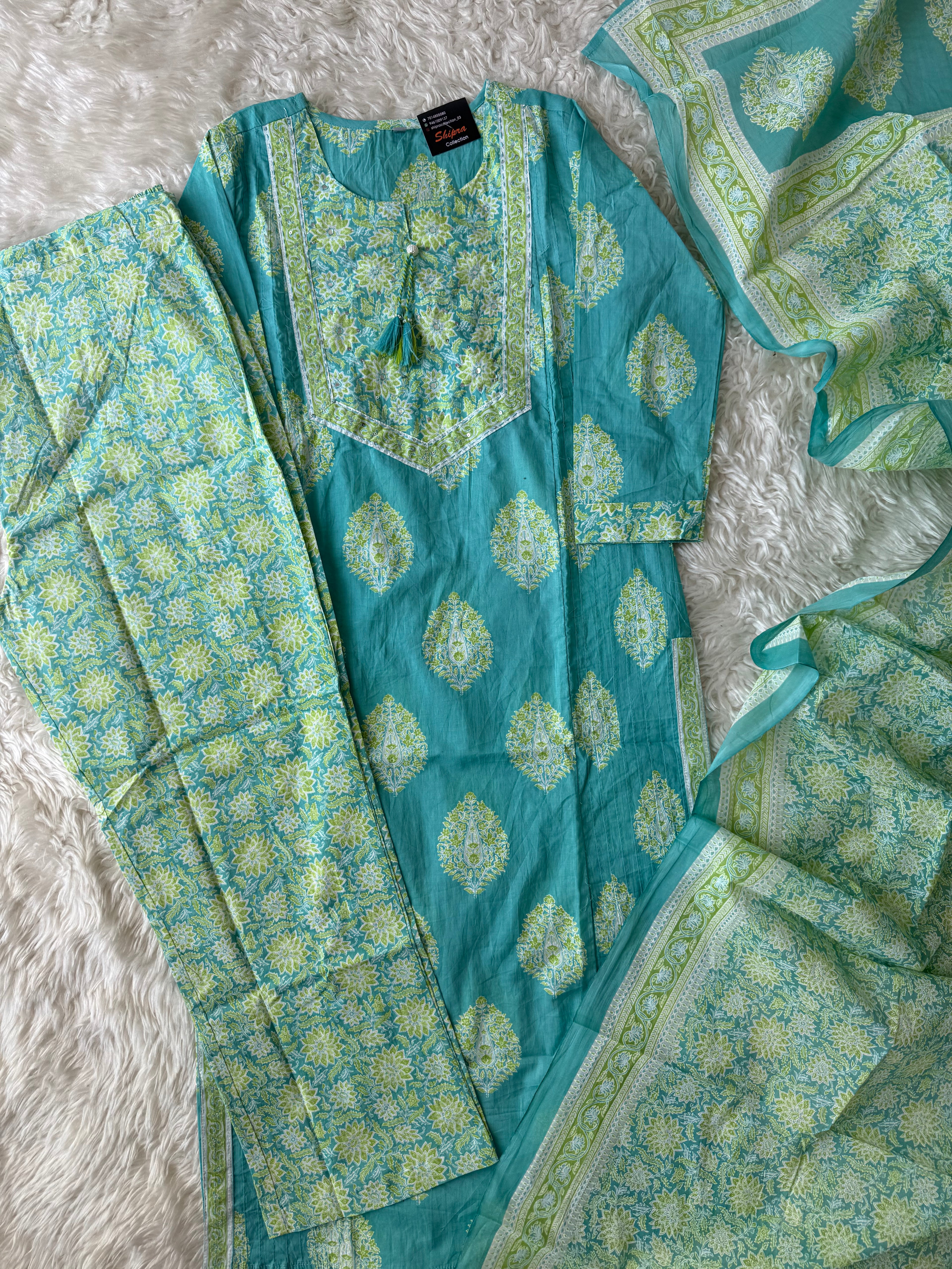 Premium Cotton Kurti Pant Dupatta Set