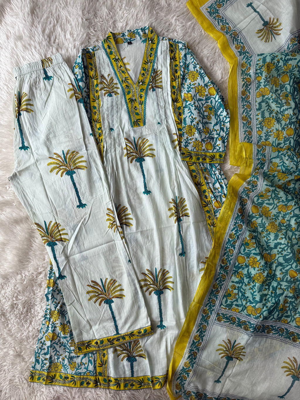 Budget Friendly Flare Kurti Pant Dupatta Set