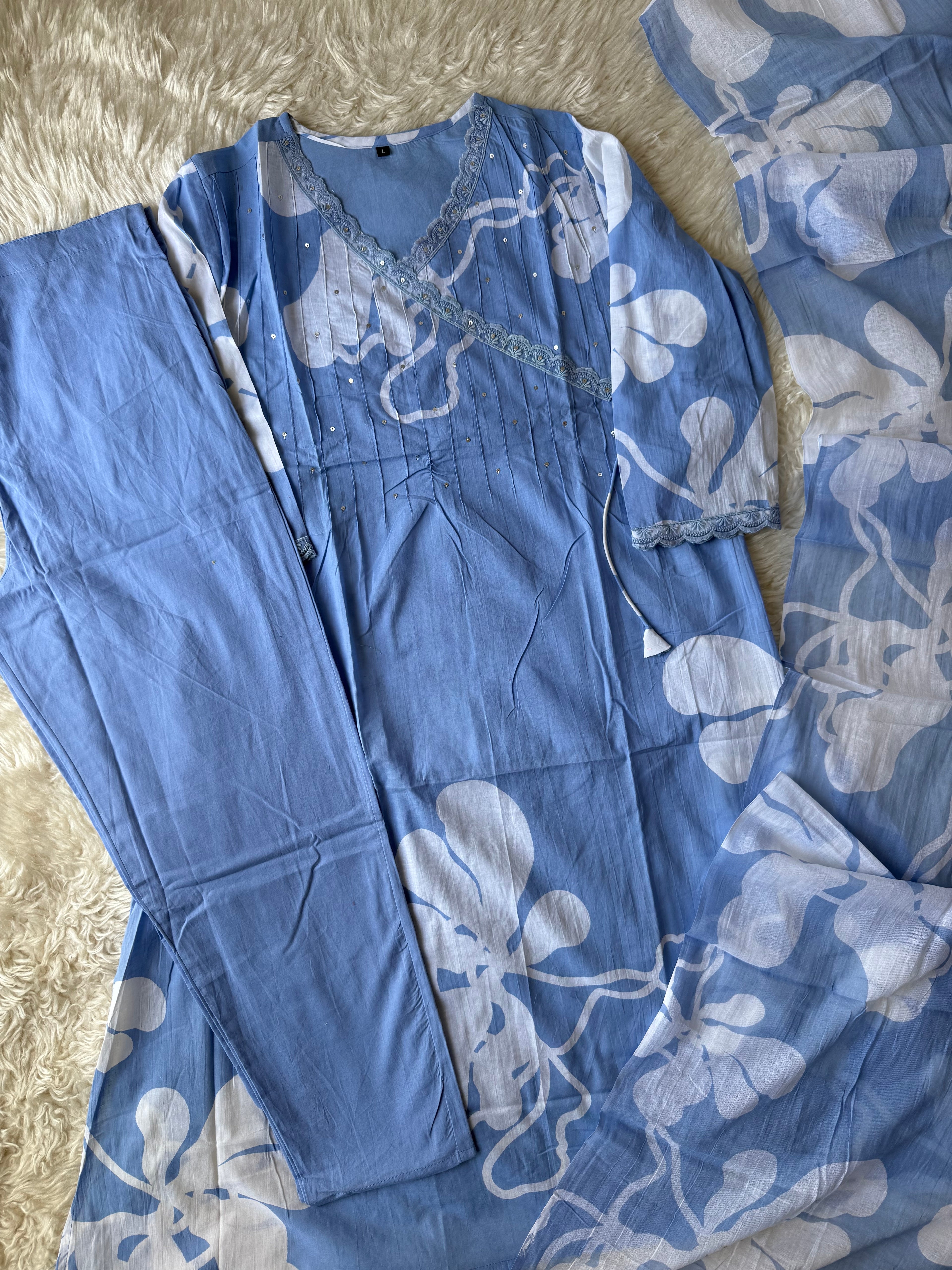 Budget Friendly Kurti Pant Dupatta Set