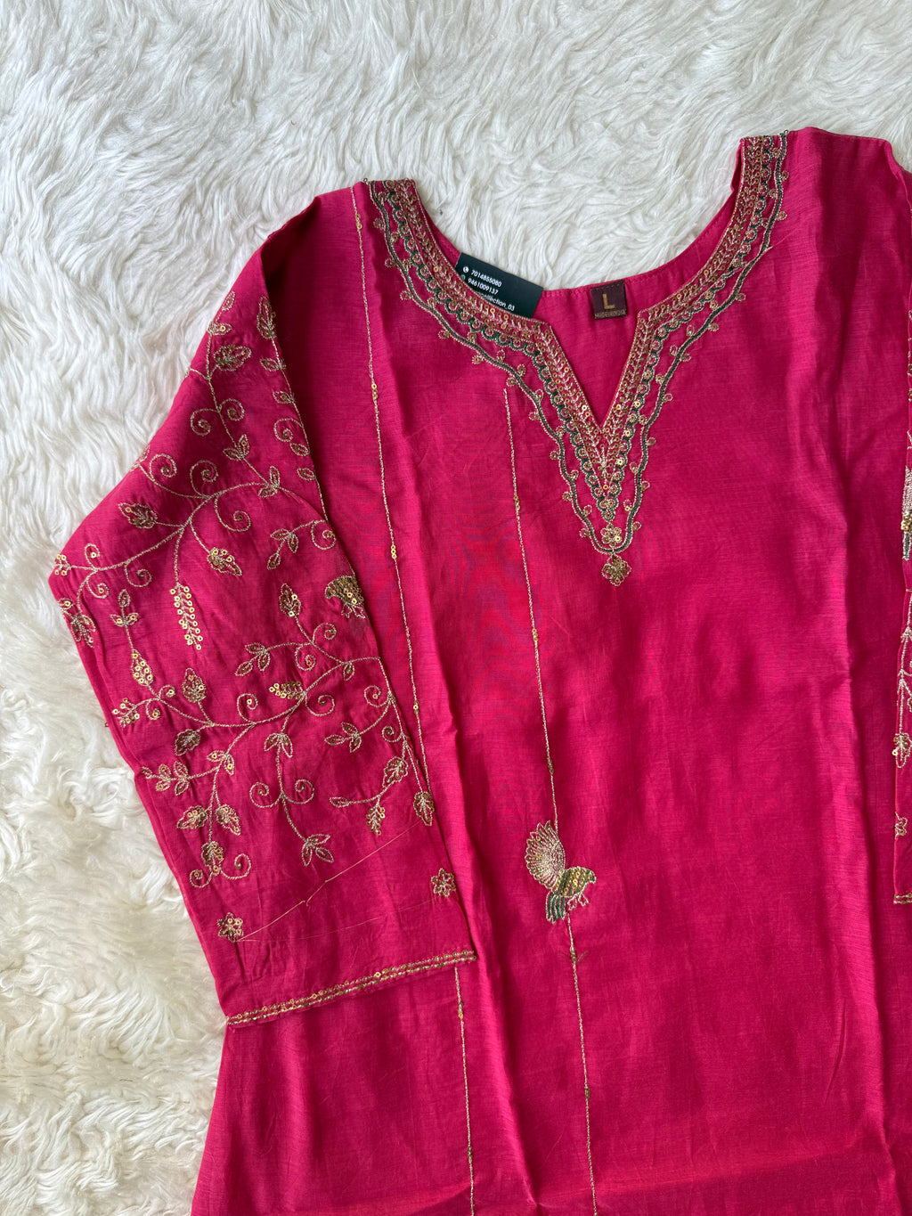 Mul Chanderi Kurti Pant Dupatta Set