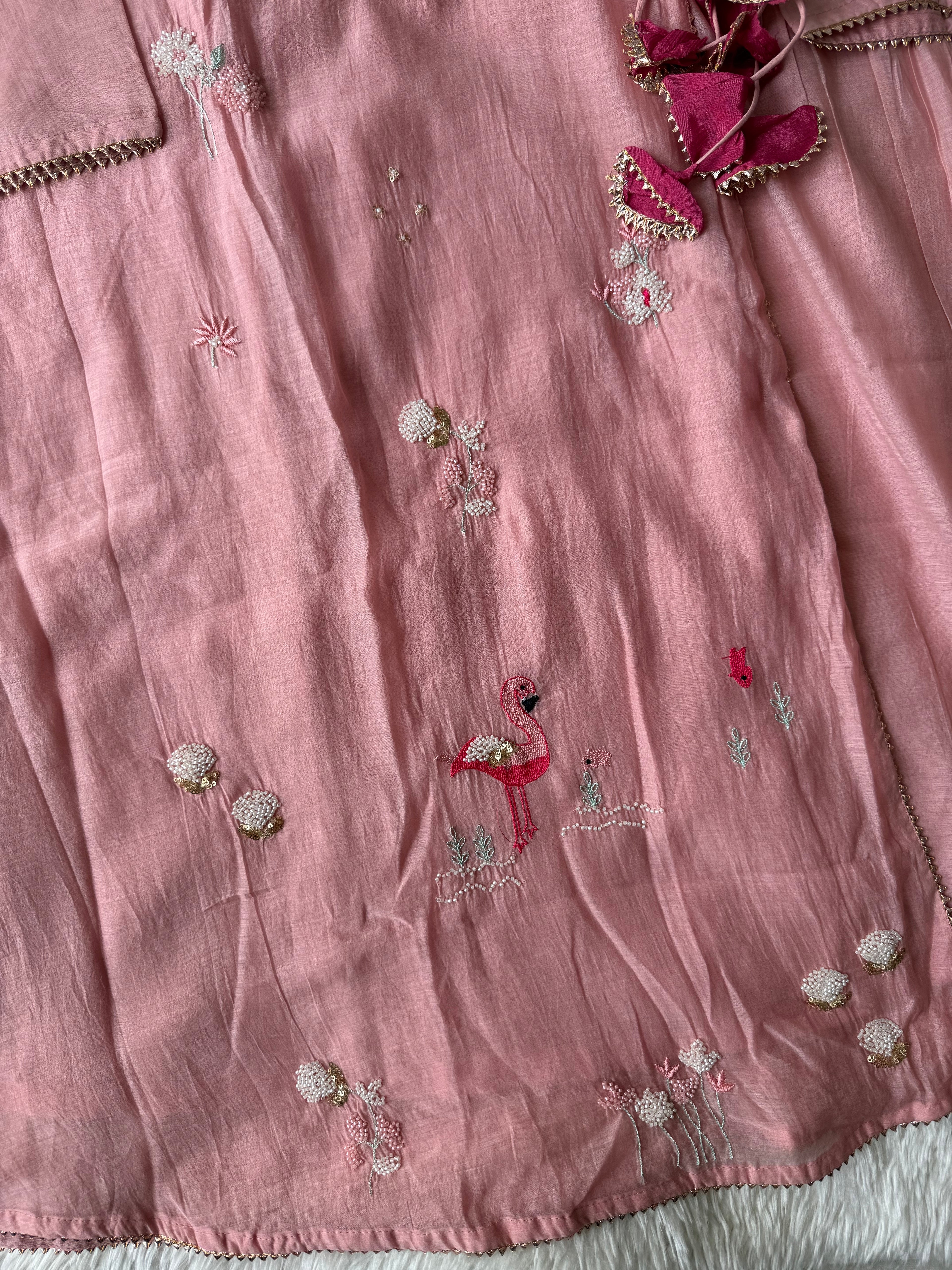 “Plus Size” Mul Chanderi Kurti Pant Dupatta Set