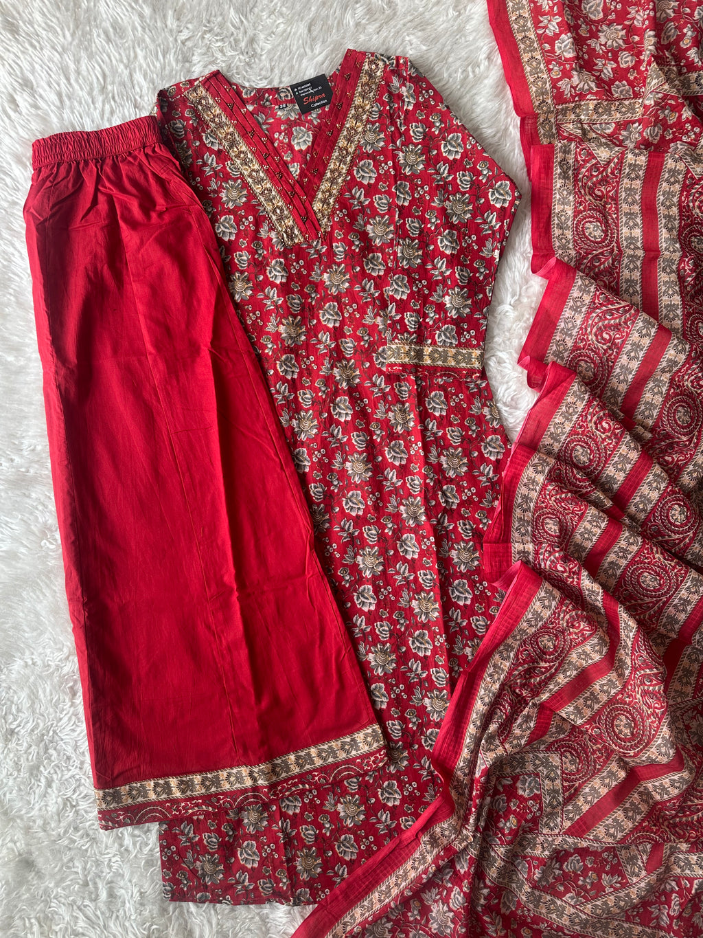 Premium Cotton Kurti Plazo Dupatta Set