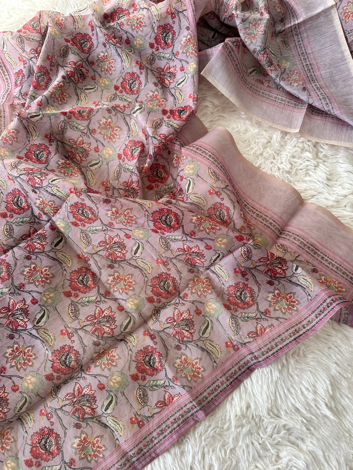 Chanderi Silk Kurti Pant Dupatta Set