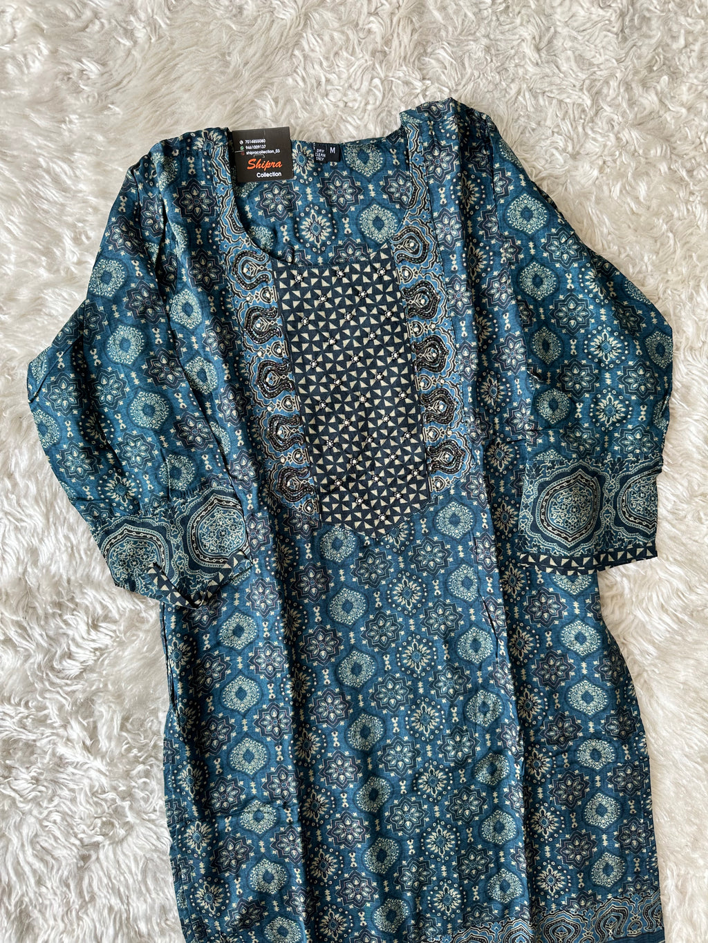 Crepe Silk Kurti Pant Dupatta Set