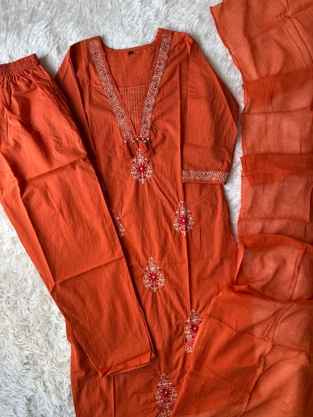 Budget Friendly Kurti Pant Dupatta Set