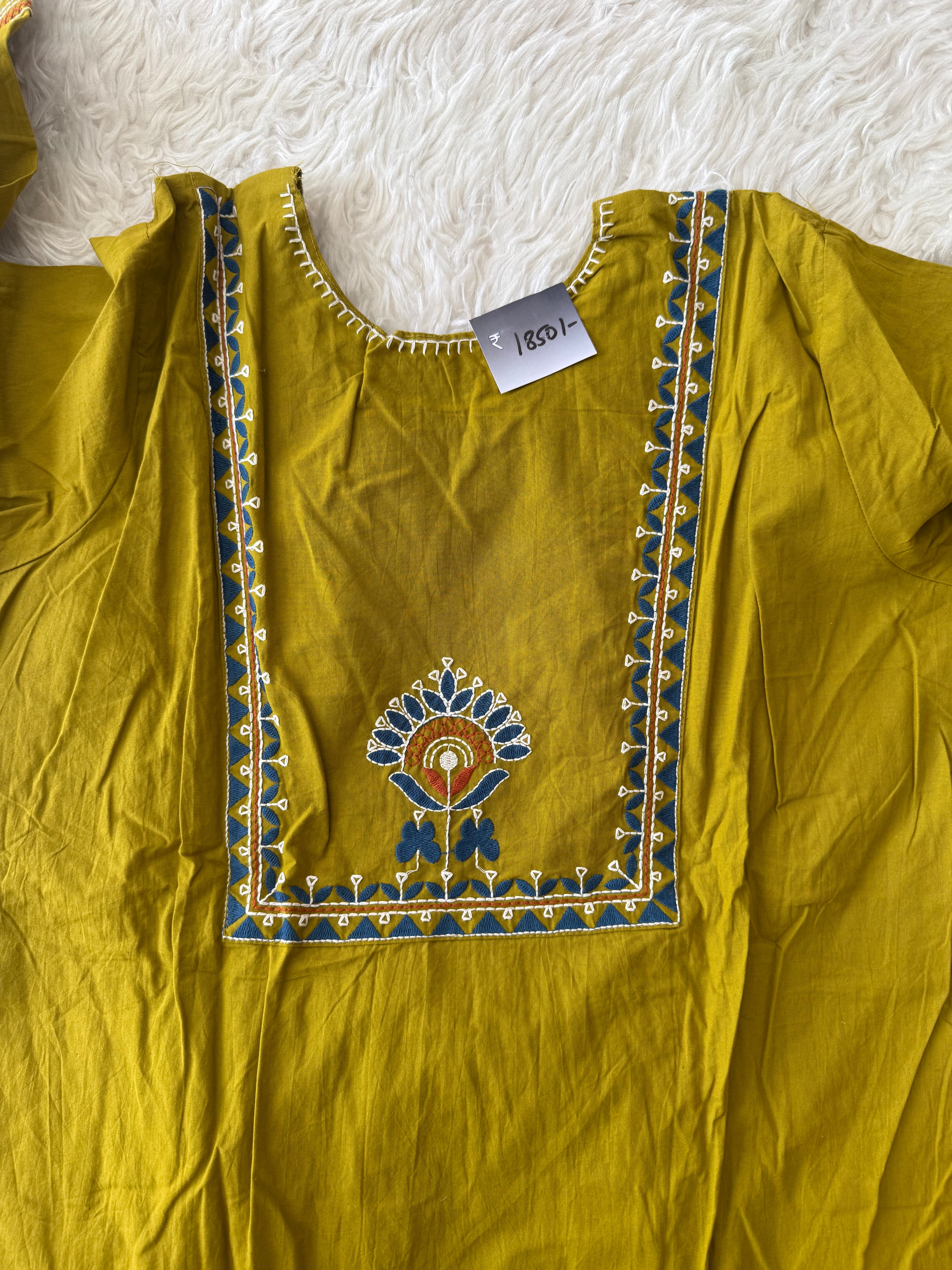 Premium Cotton FLARE Kurti Plazo Dupatta Set