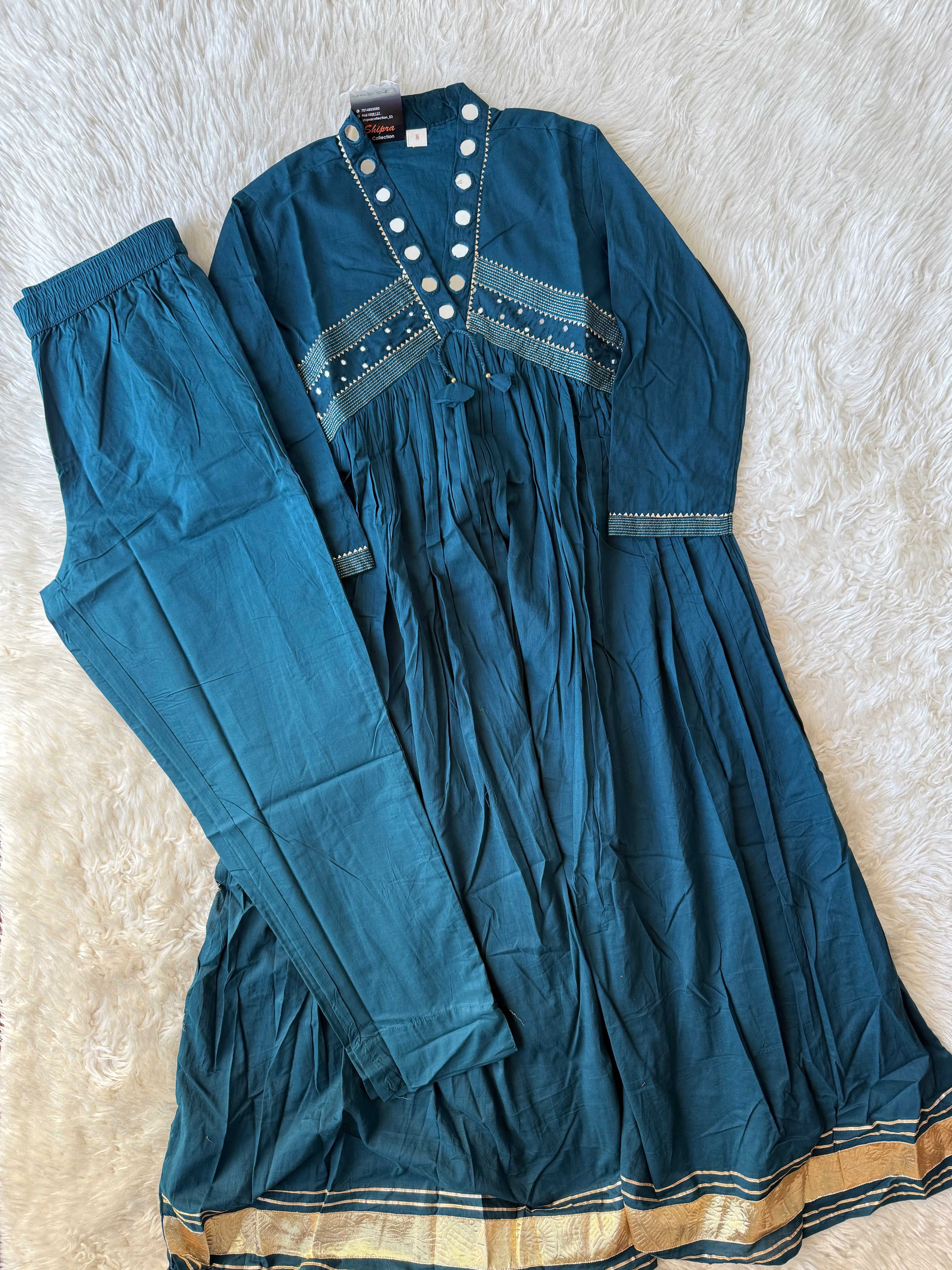 Premium Cotton Flare Kurti Pant Set