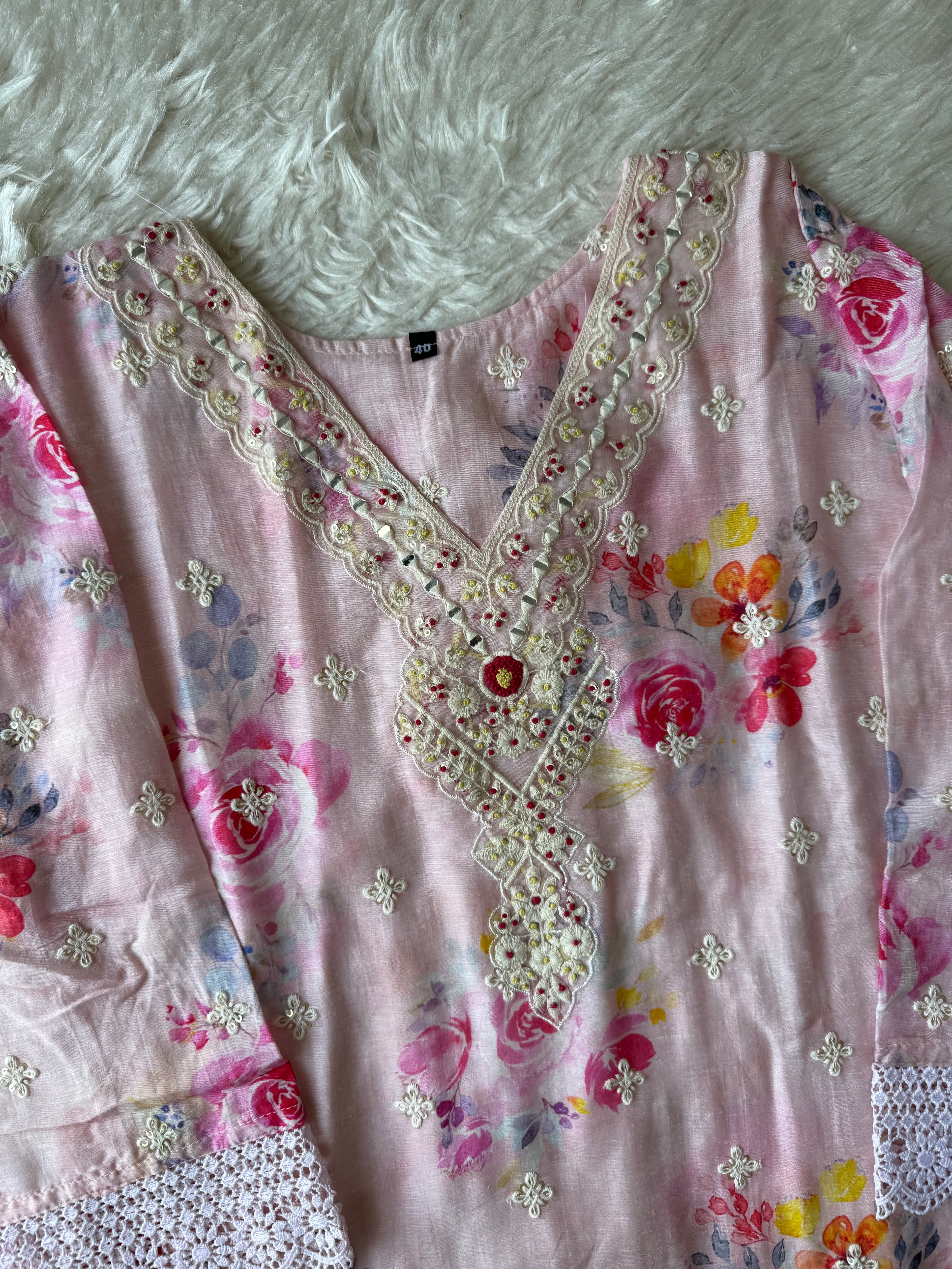 Mul Cotton Kurti Sharara Dupatta Set