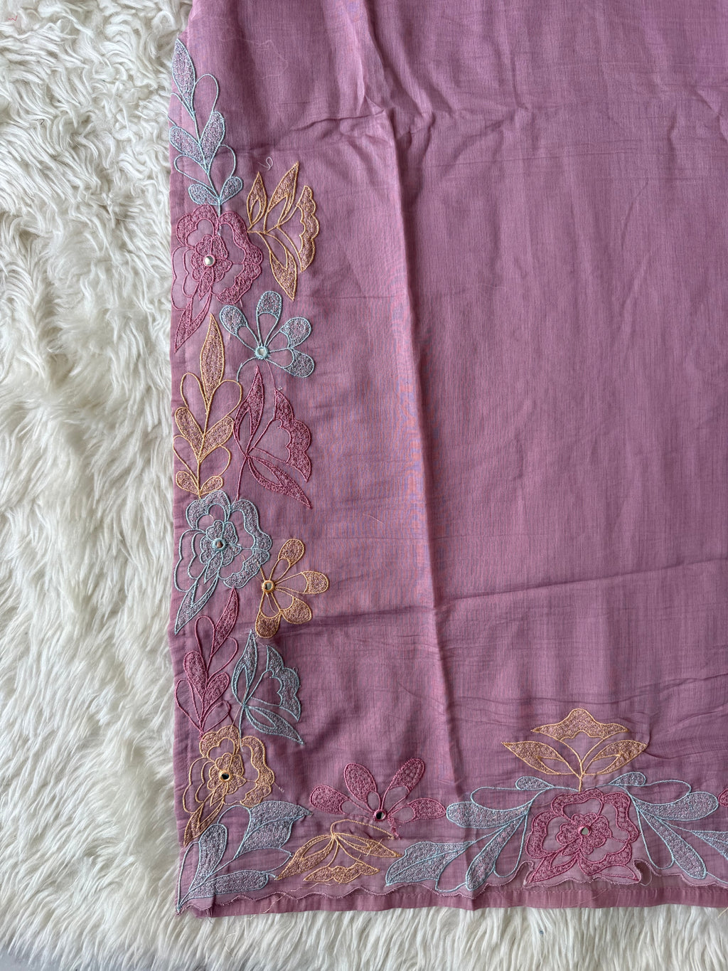Mul Chanderi Kurti Pant Dupatta Set