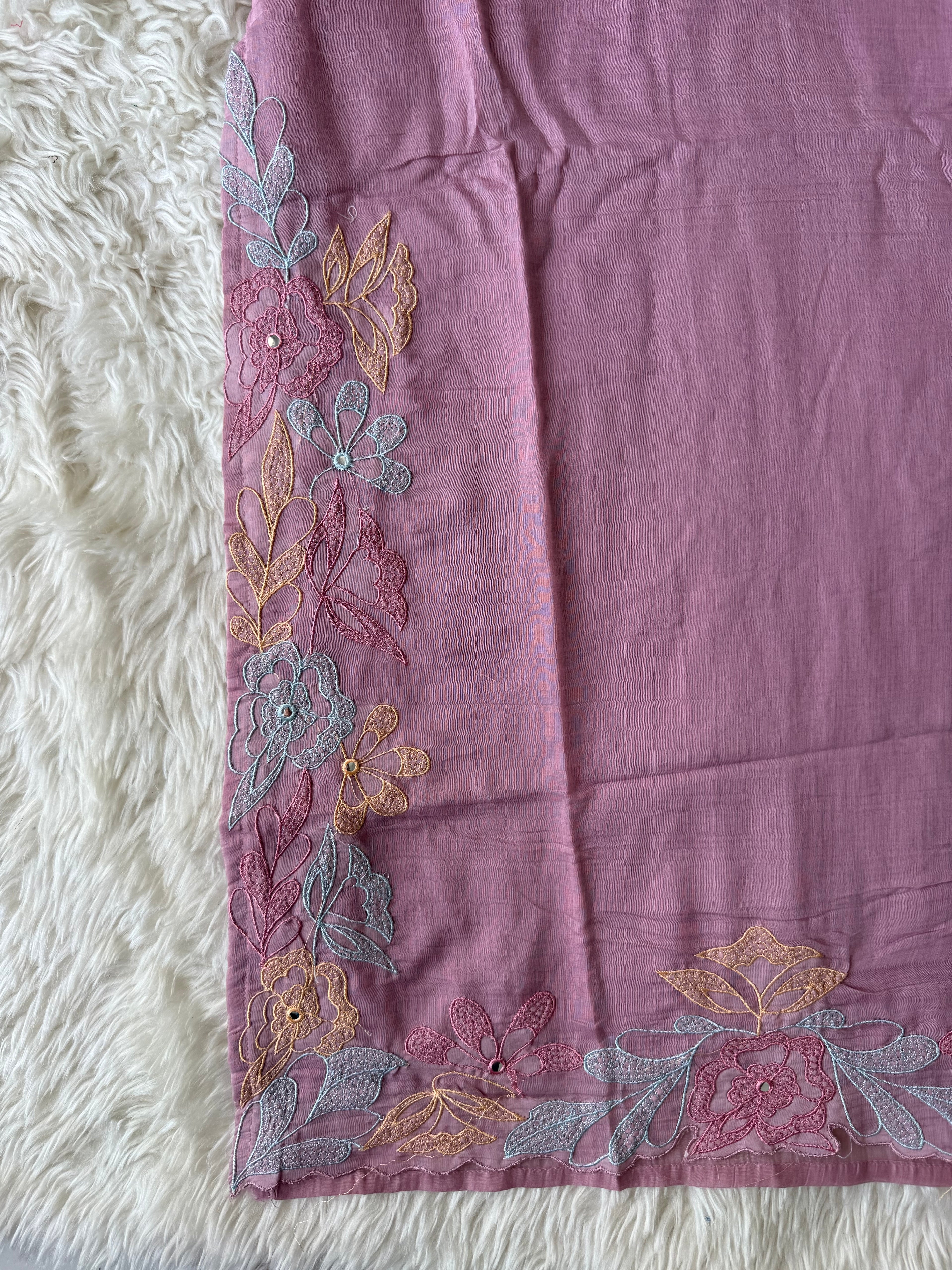 Mul Chanderi Kurti Pant Dupatta Set