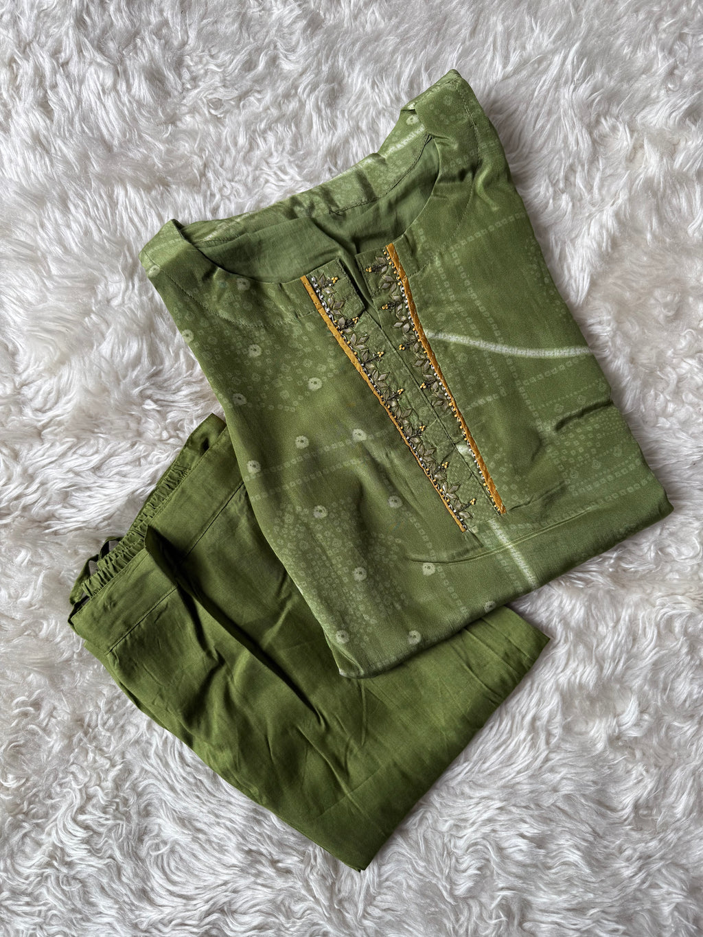 Crepe Silk Kurti Pant Set