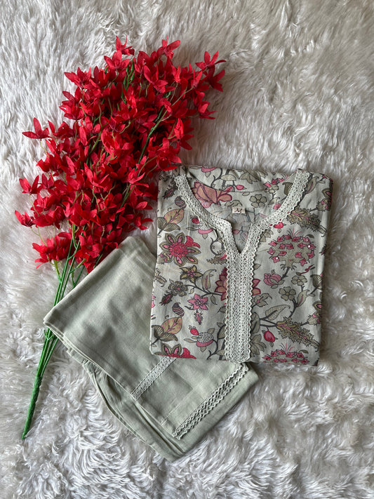 Linen Kurti Pant Set