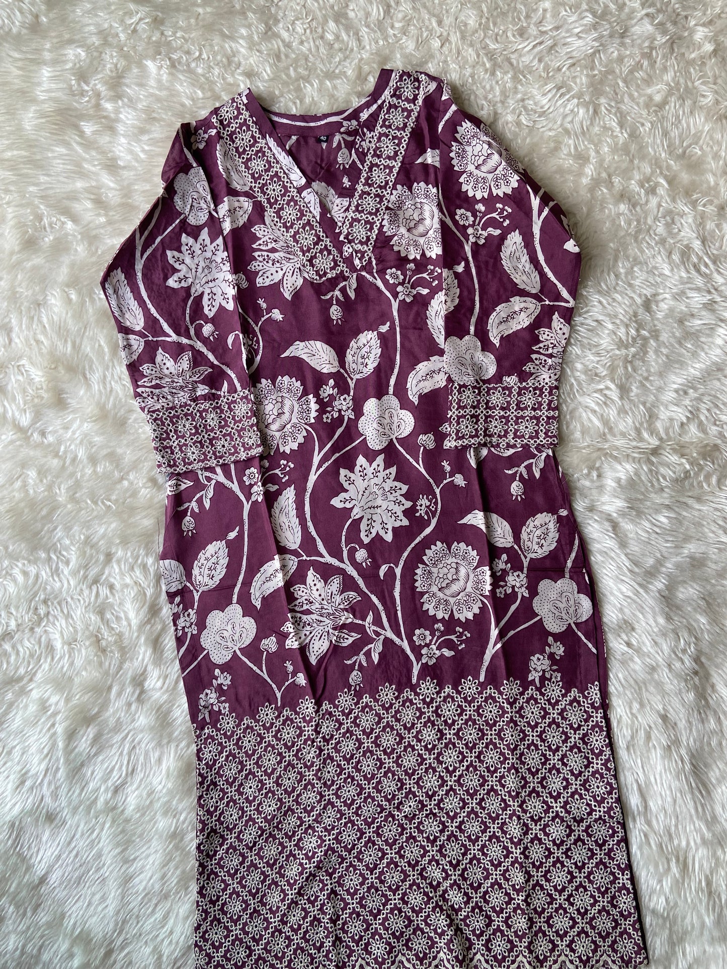 Crepe Silk Chikankari kurti