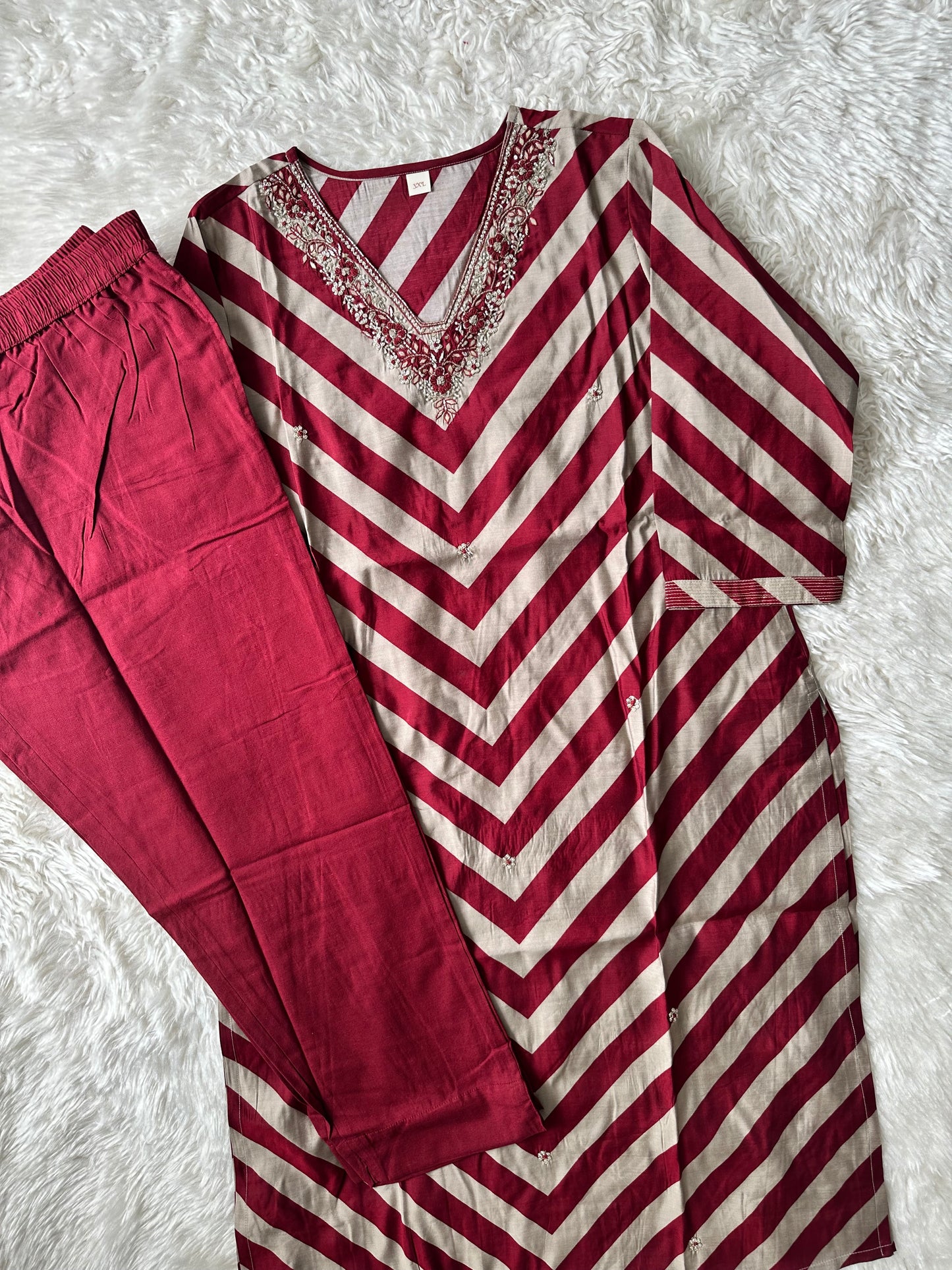 Pure Muslin Silk Kurti Pant Set