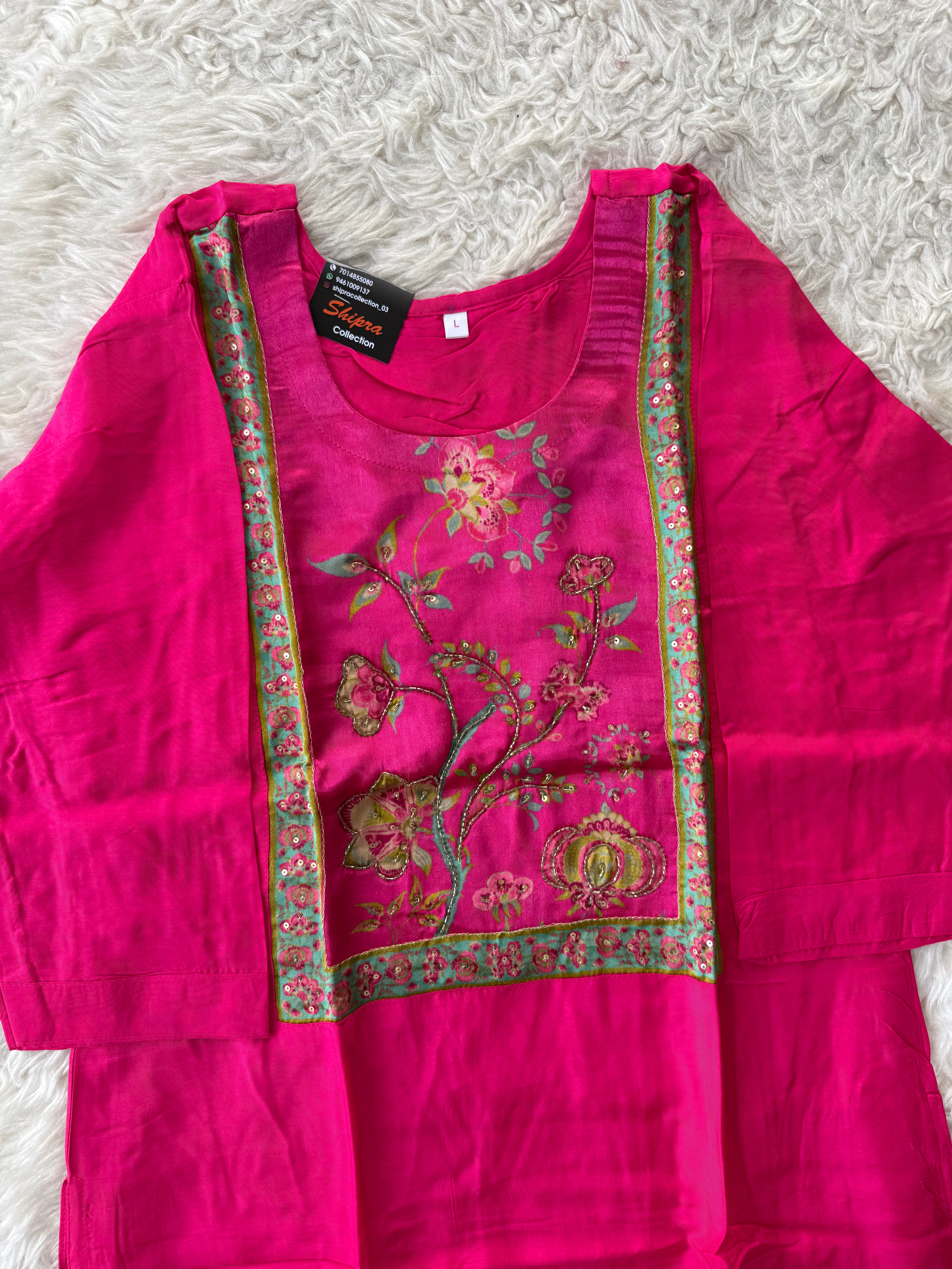 Gazi Silk Kurti Pant Dupatta Set