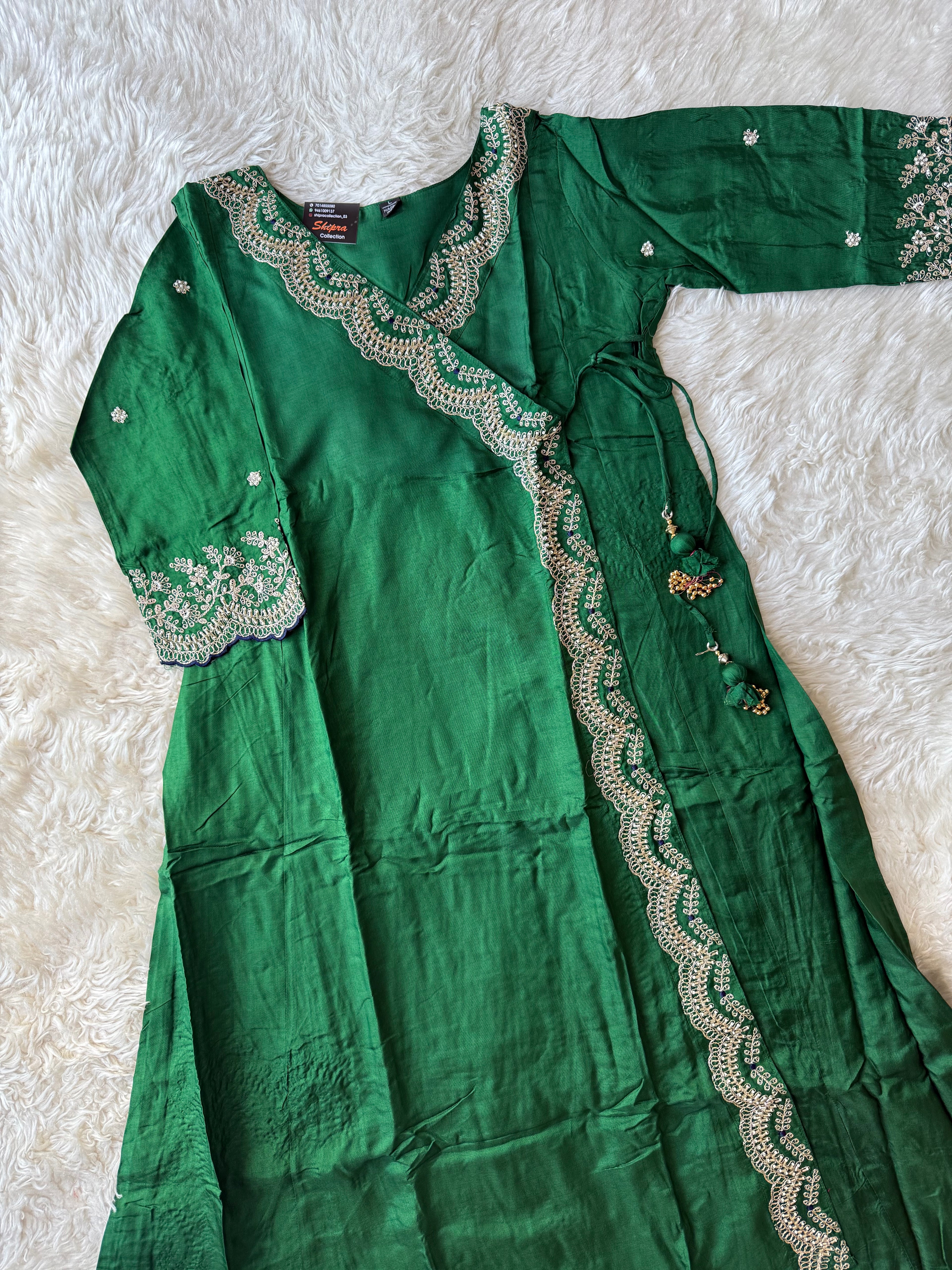 Russian Silk Kurti Pant Dupatta Set