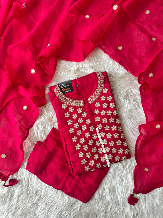 Dola Silk Kurti Pant Dupatta Set