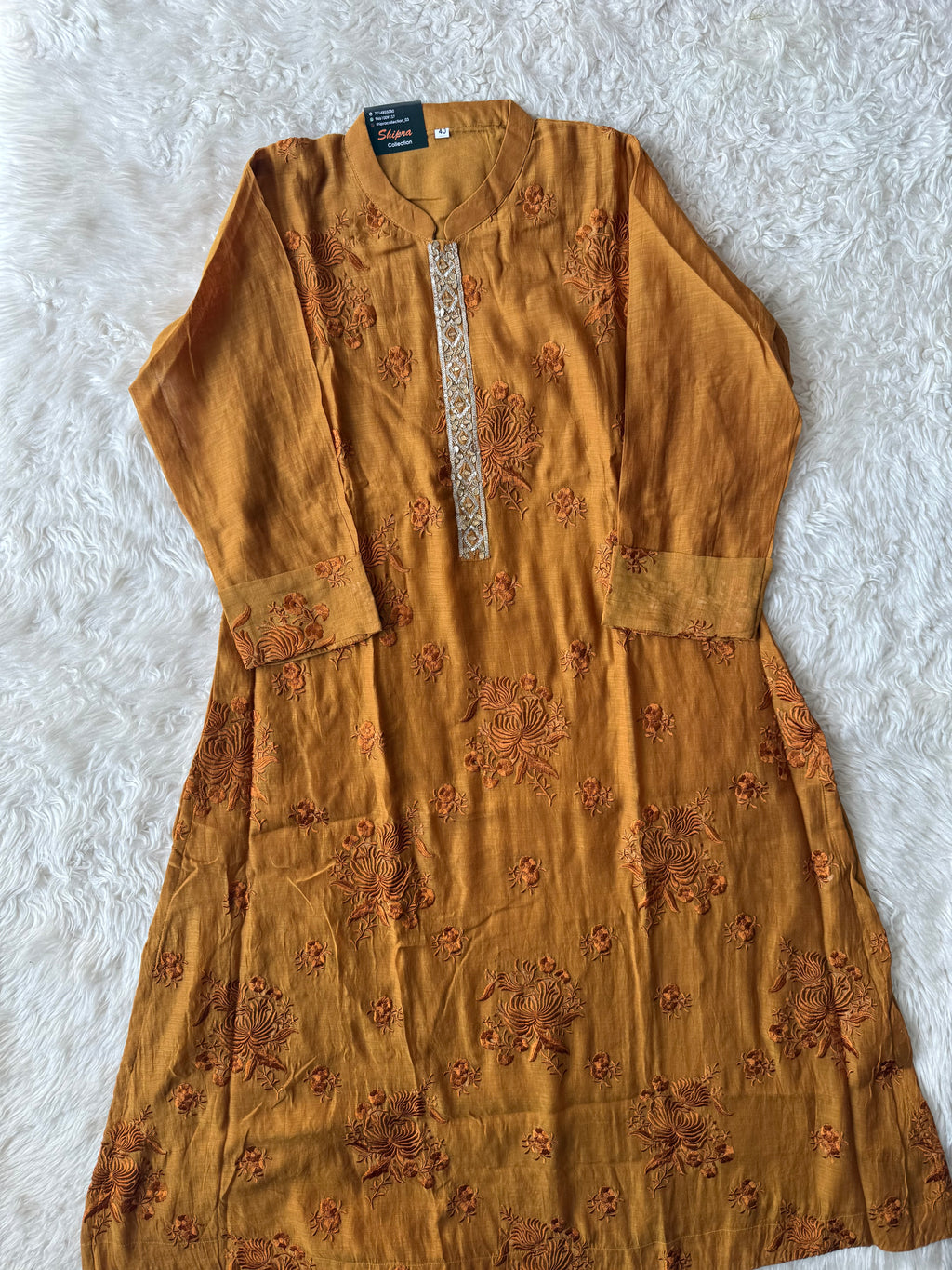 Chanderi Silk Kurti Pant Dupatta Set
