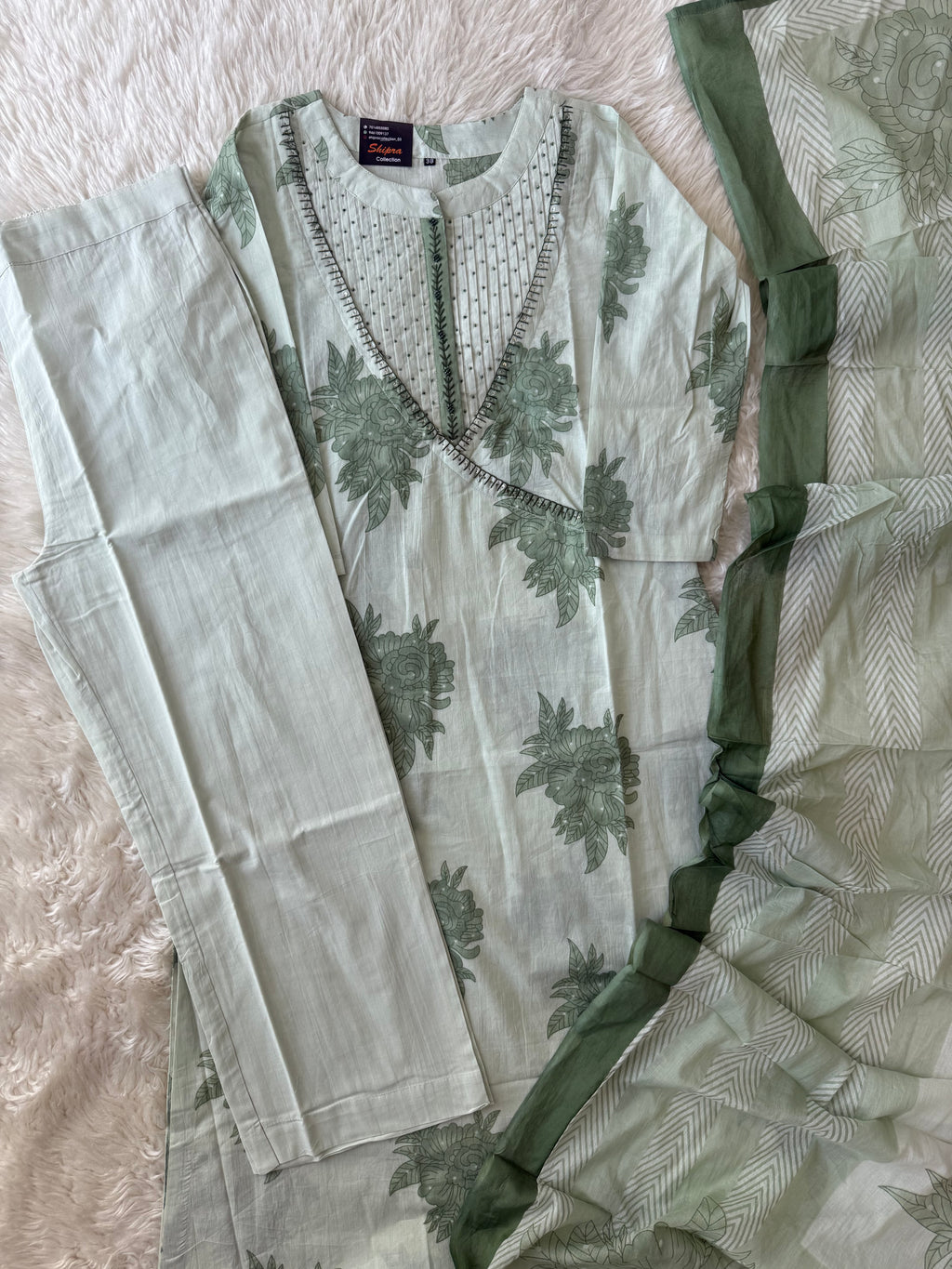 Premium Cotton Kurti Pant Dupatta Set