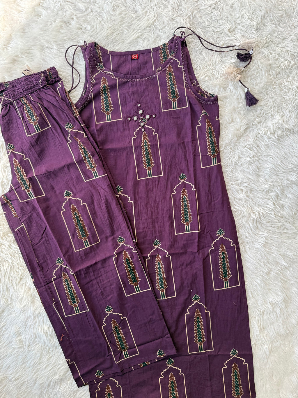 Pure Cotton Sleeveless Co-ord Set