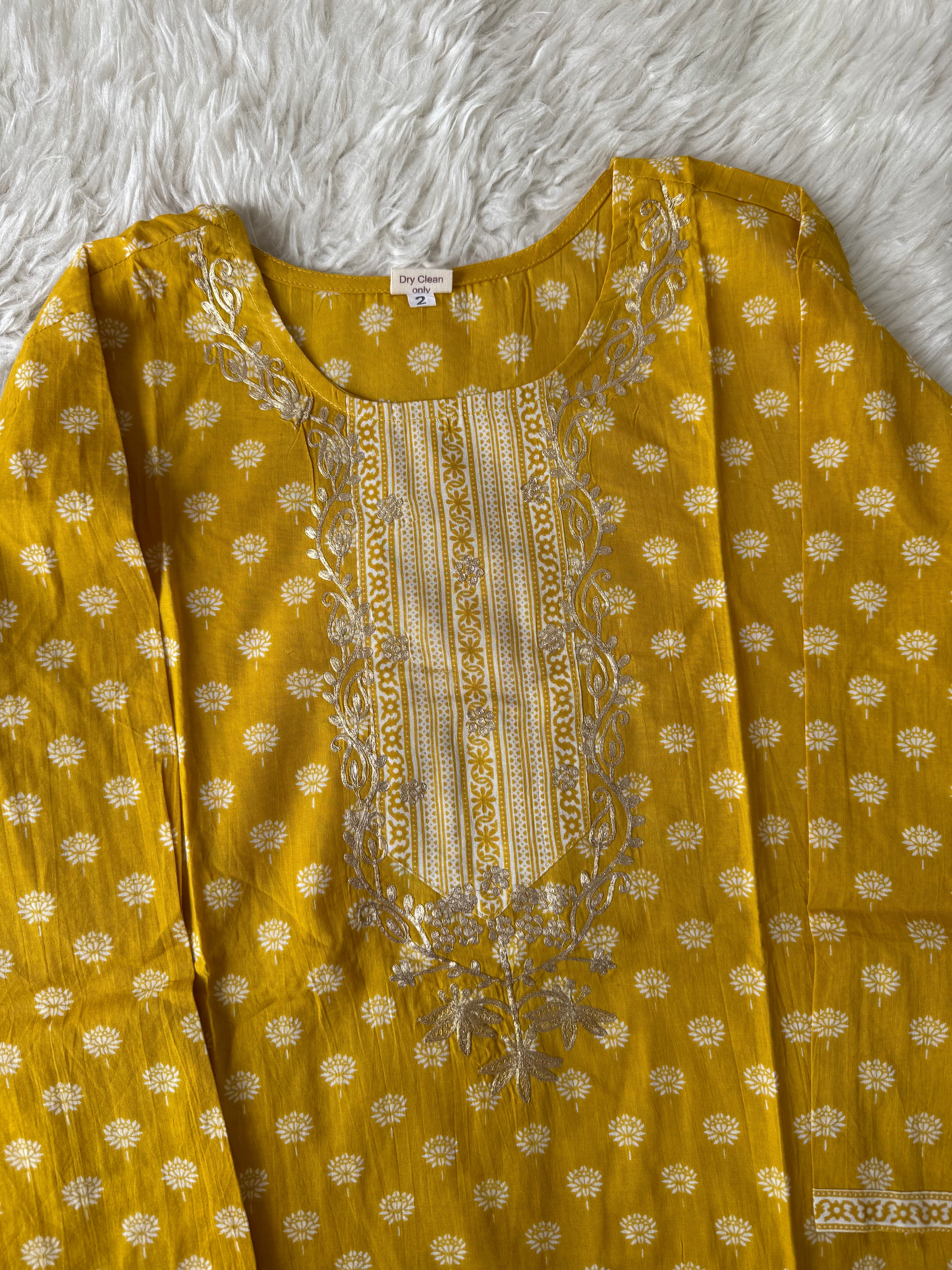 Breathable Cotton Kurti Pant Cotton Dupatta Set