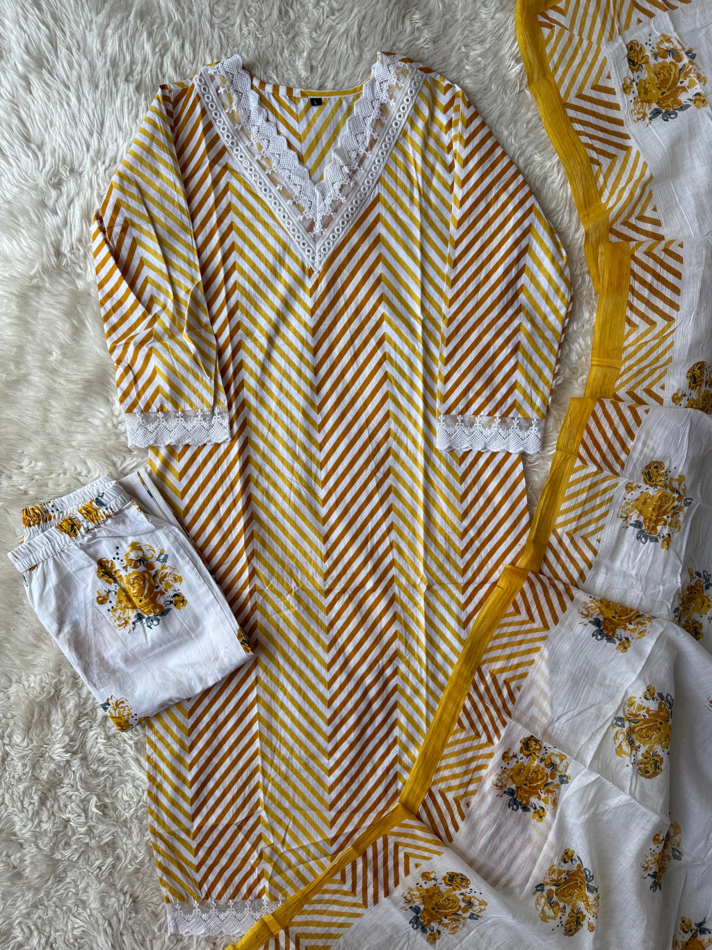 Budget Friendly Kurti Pant Dupatta Set