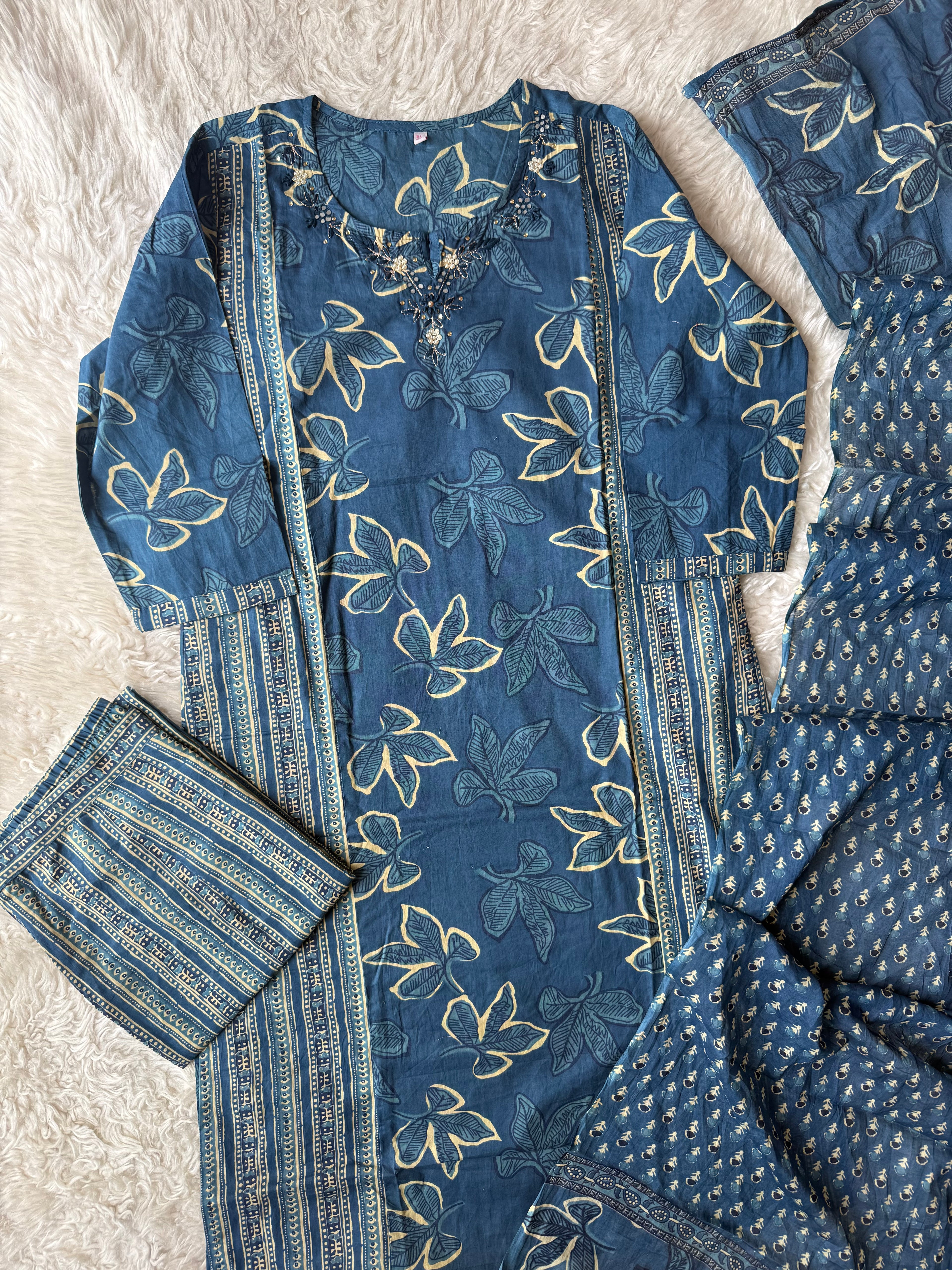 Premium Cotton Kurti Pant Dupatta Set