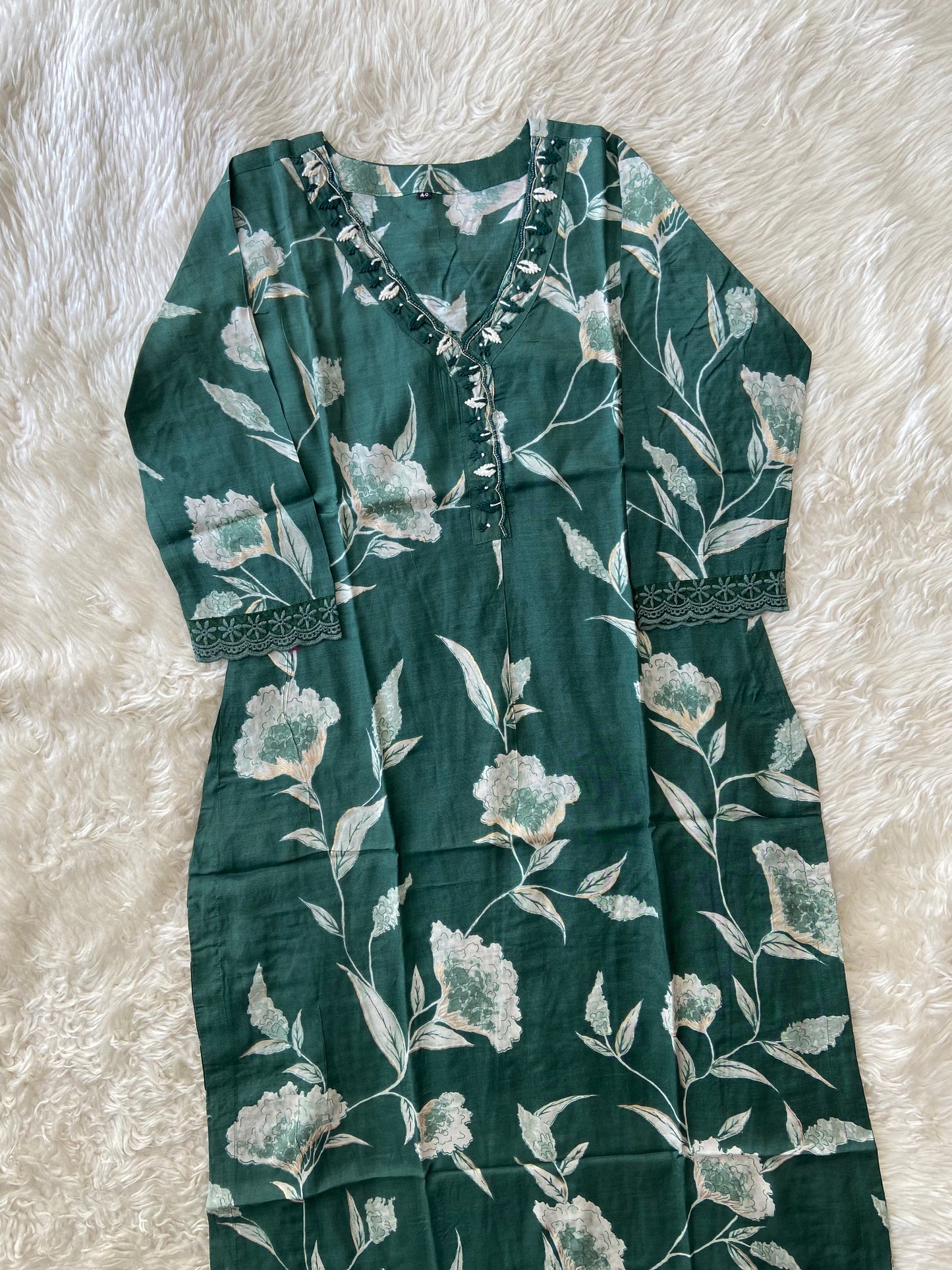 Mul Silk Kurti Pant Set