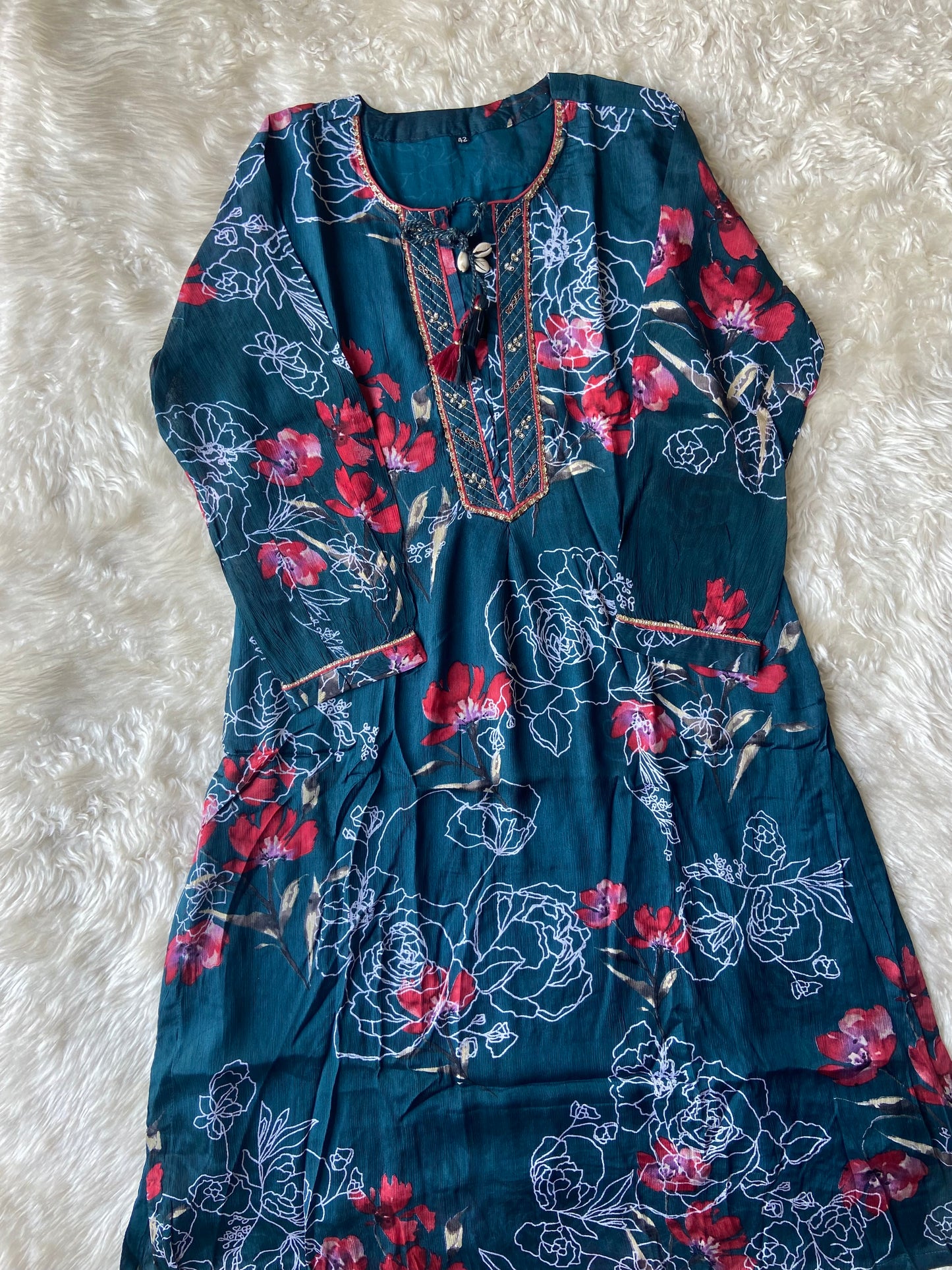 Pure Chinon Kurti with lining