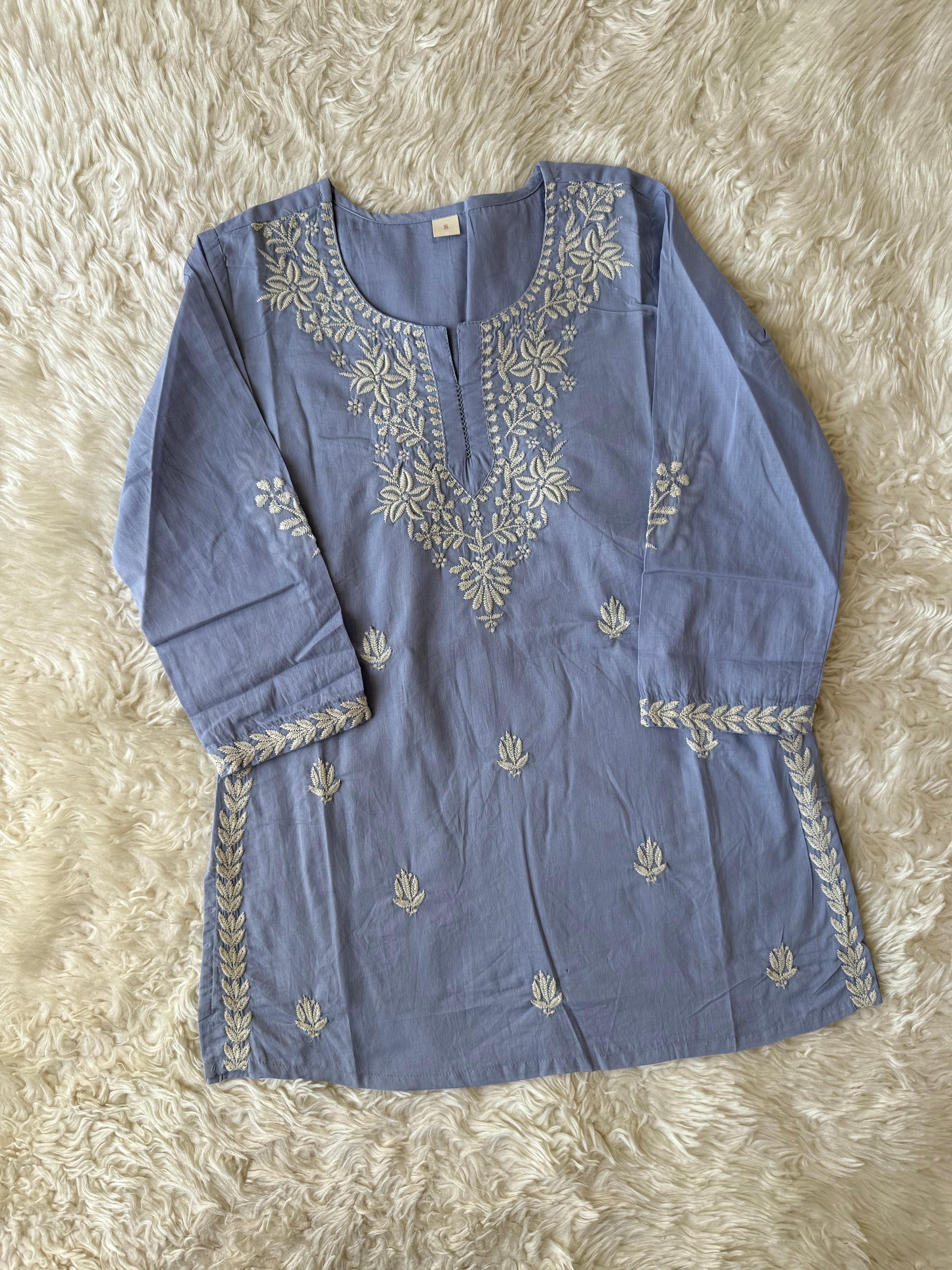 Mul Cotton Short Kurti with Lining