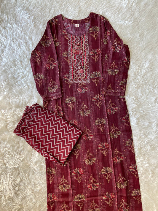 Soft Rayon Kurti Pant Set