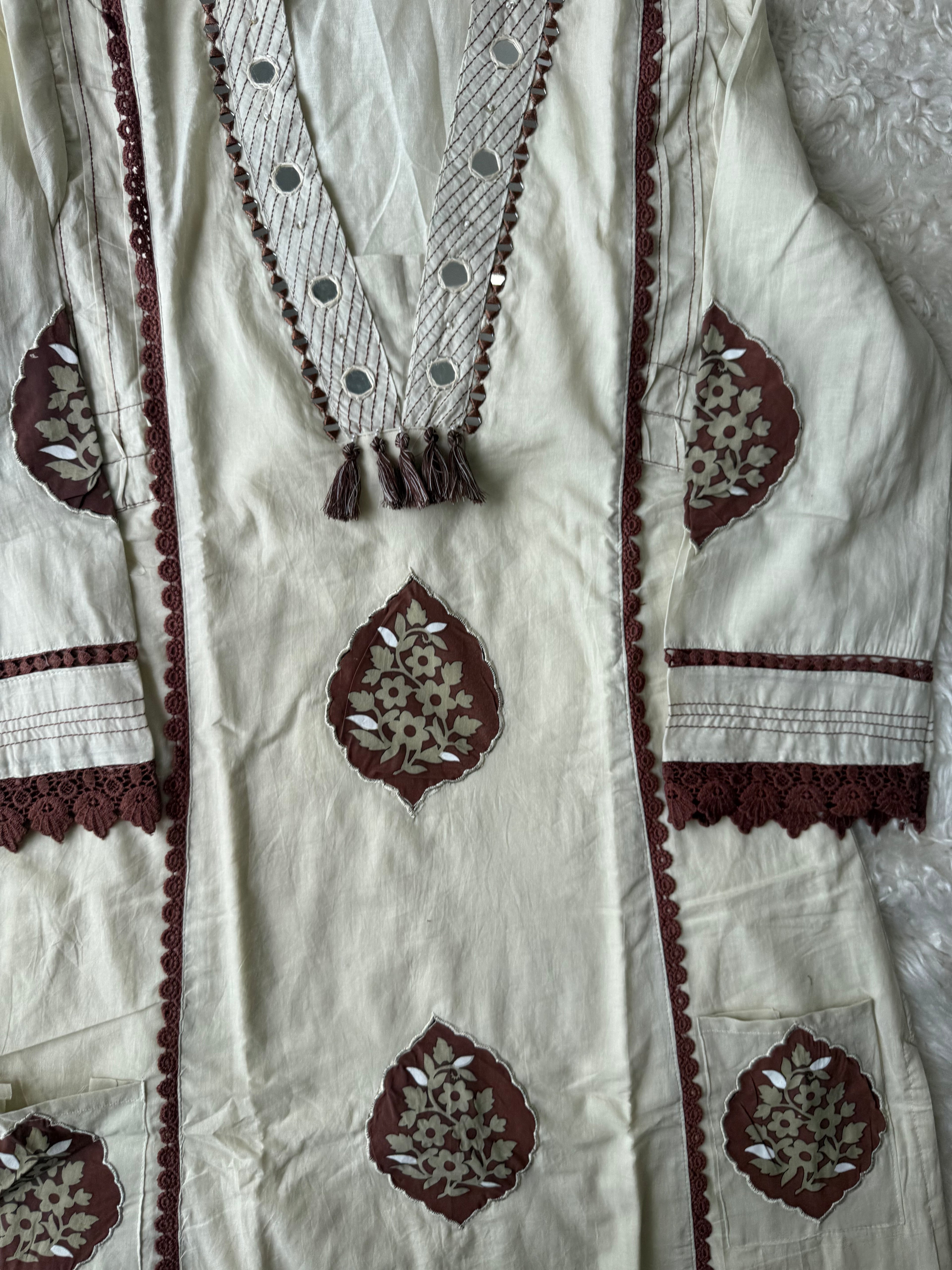 Premium Cotton Aline Kurti Plazo Dupatta Set