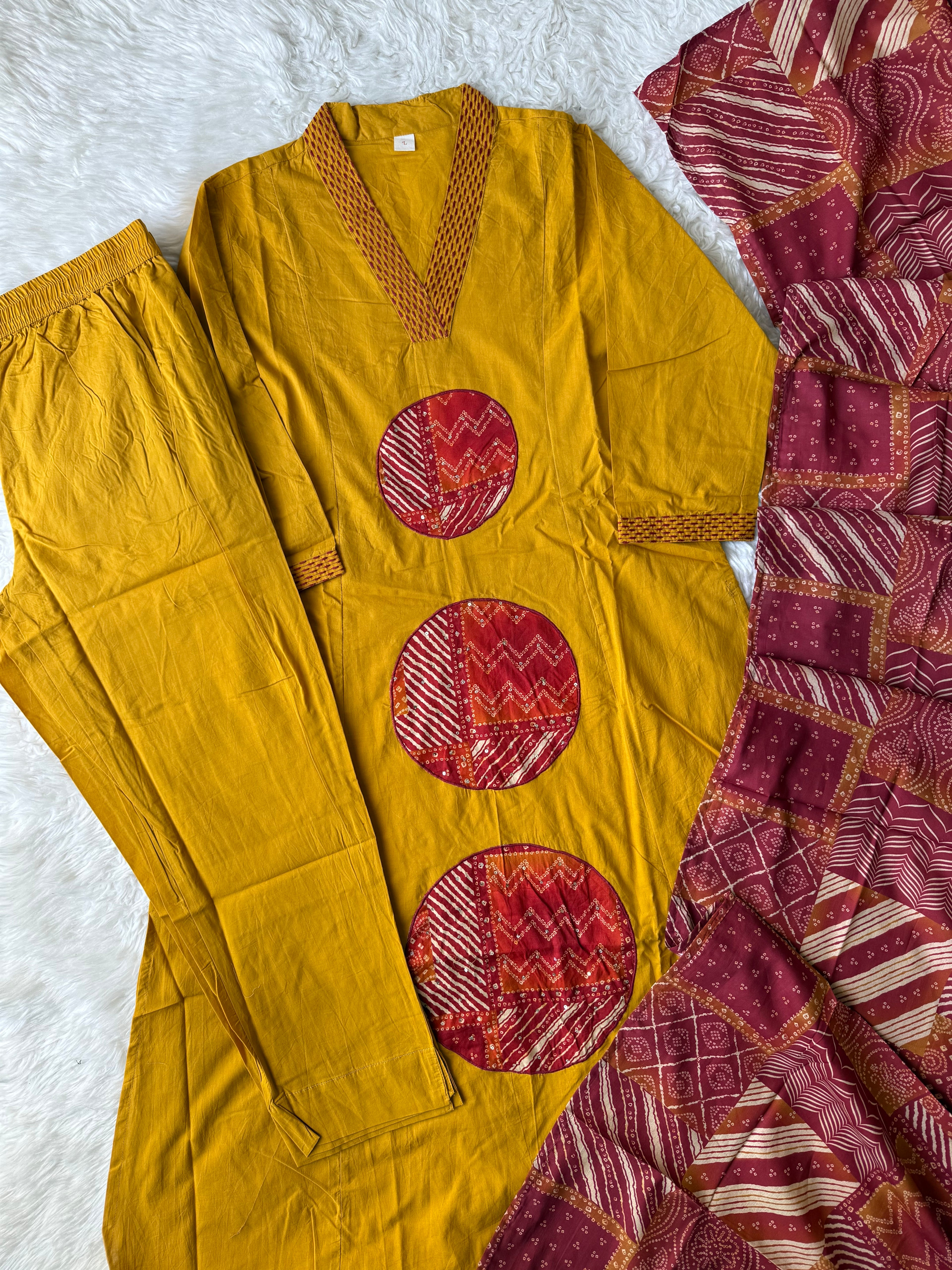 Premium Cotton Kurti Pant Dupatta Set