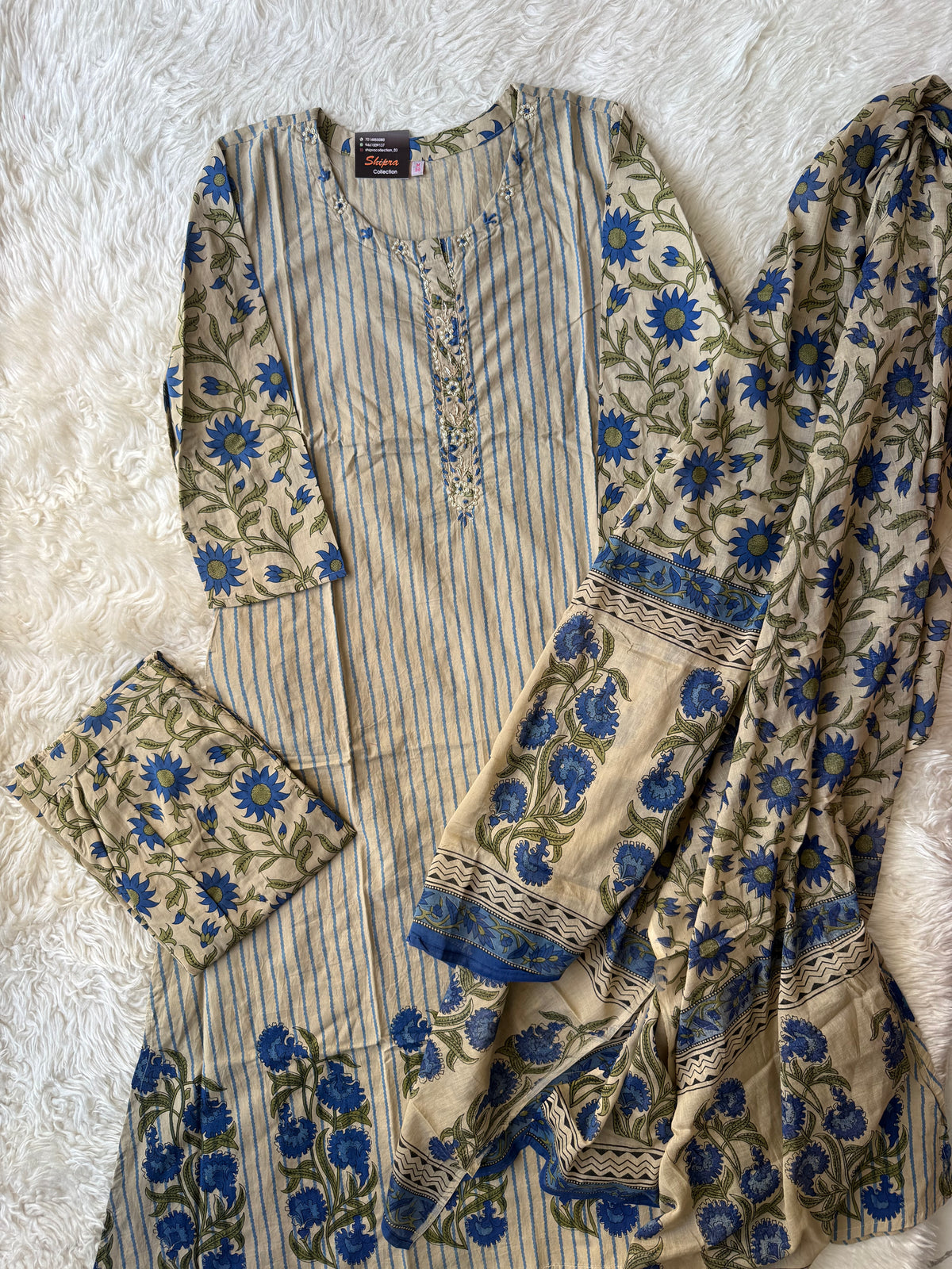 Premium Cotton Kurti Pant Dupatta Set