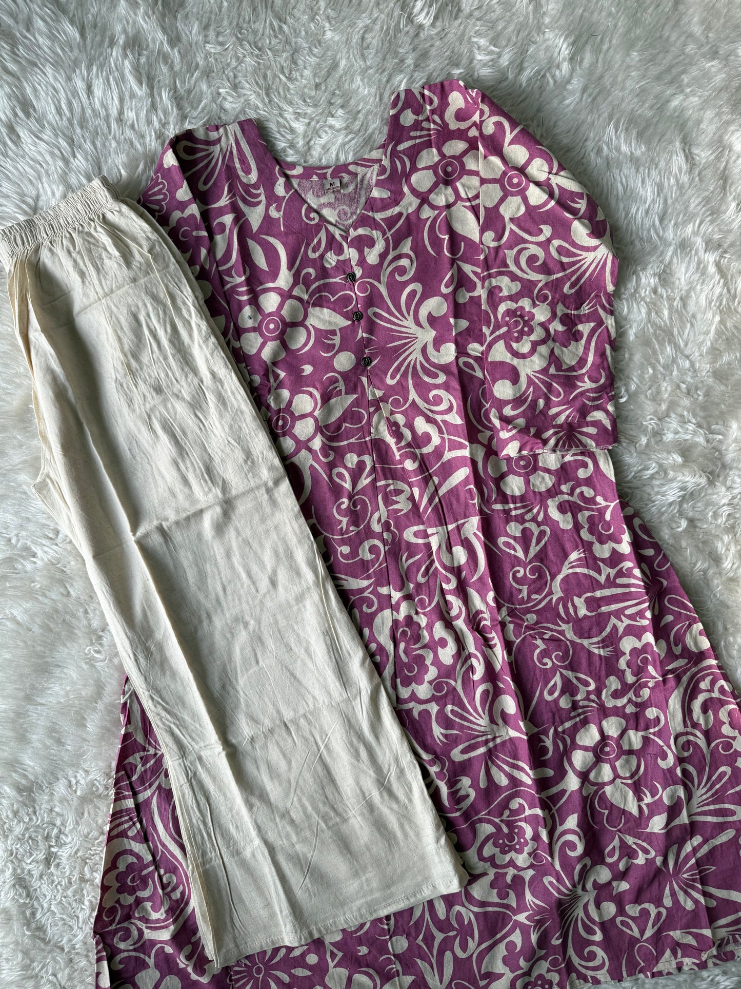 Khadi Cotton Kurti Pant Set
