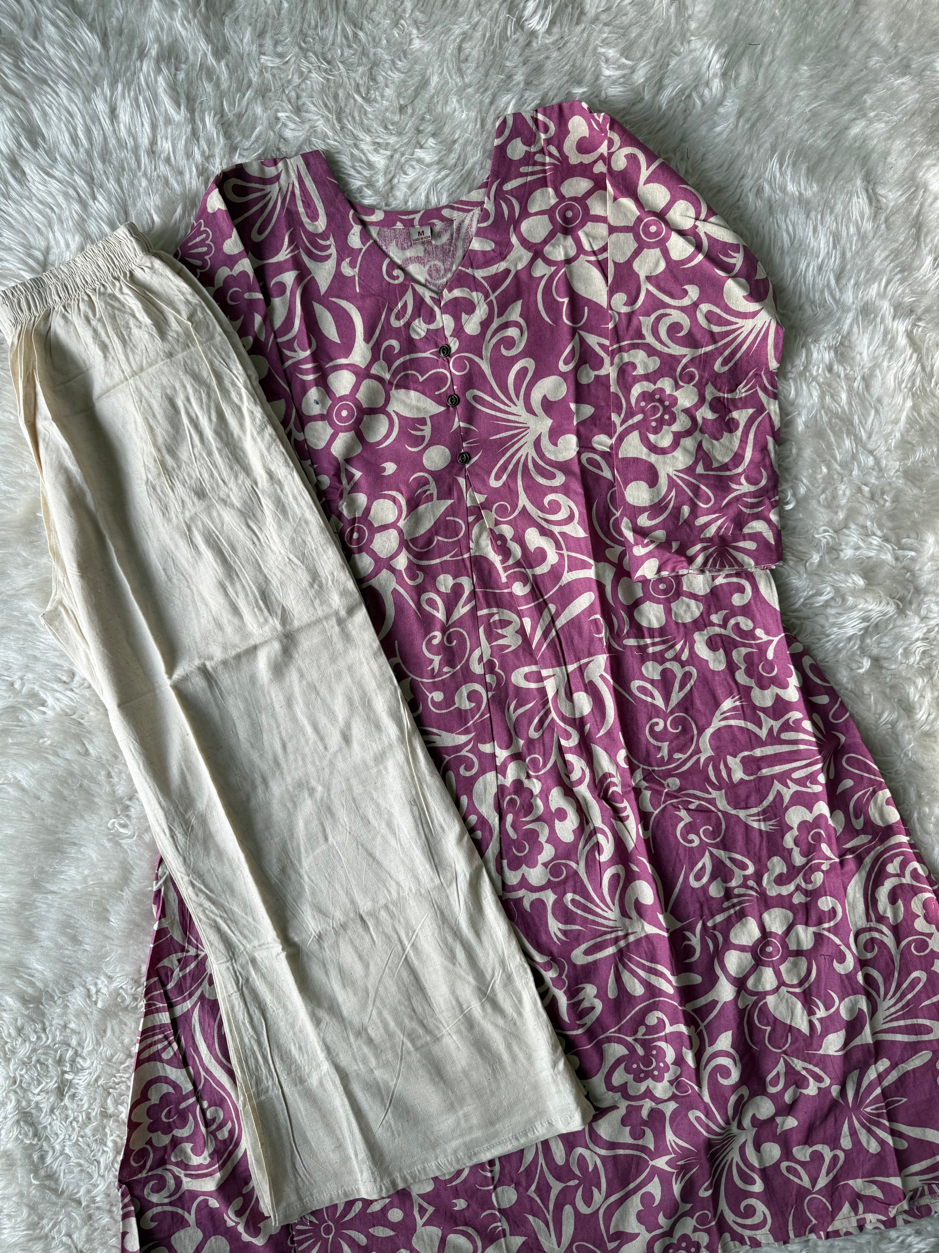 Khadi Cotton Kurti Pant Set