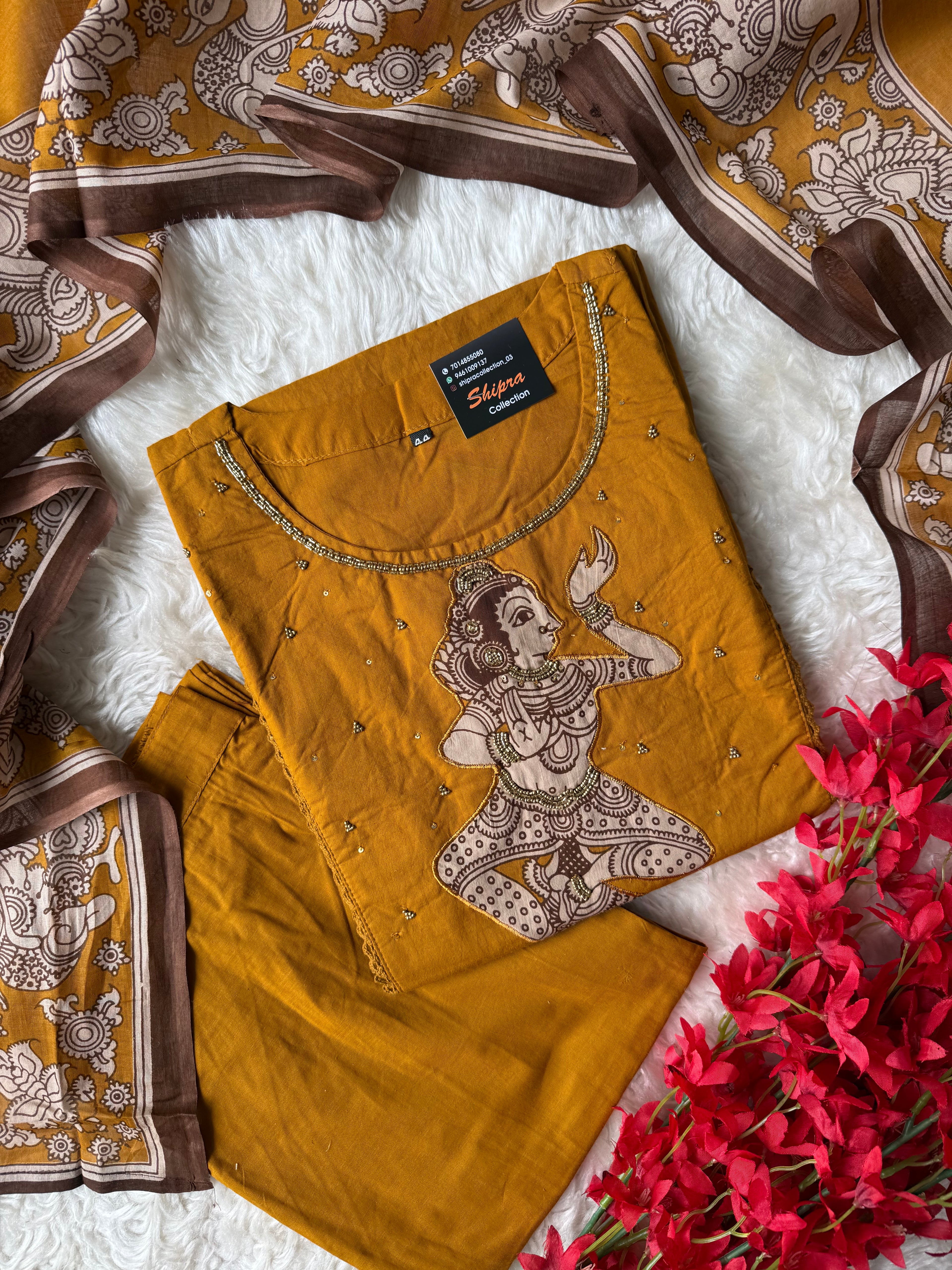 Premium Cotton Kurti Pant Dupatta Set