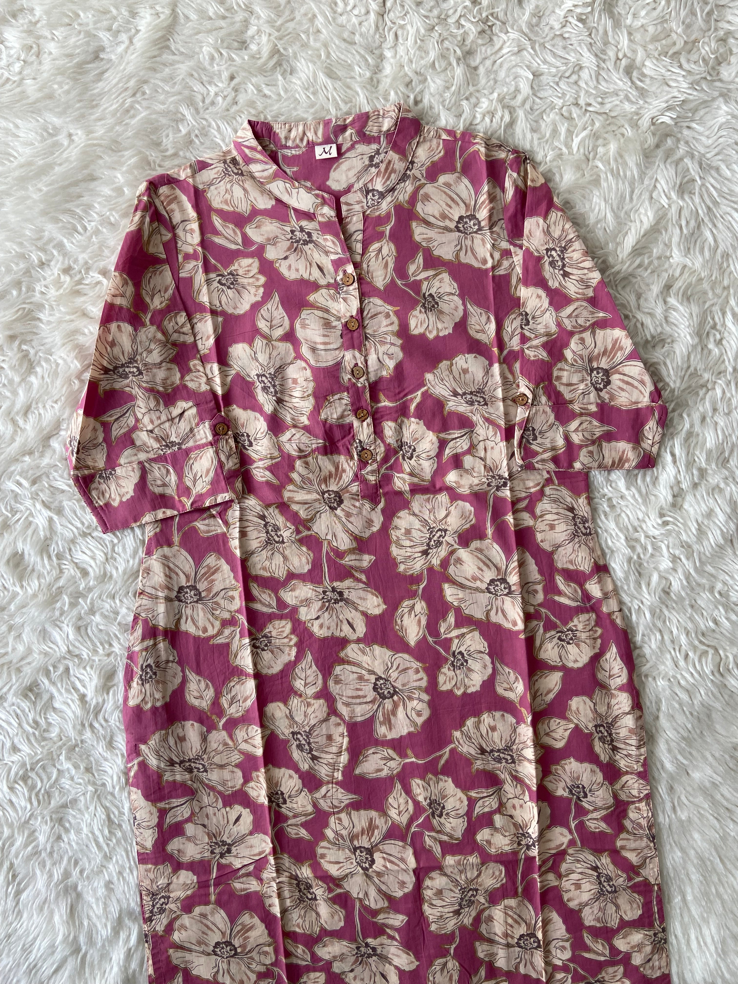Premium Cotton Elbow Sleeves Kurti