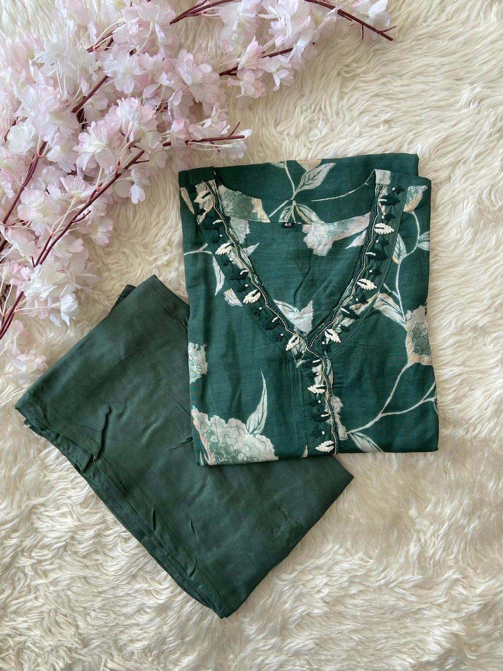 Mul Silk Kurti Pant Set